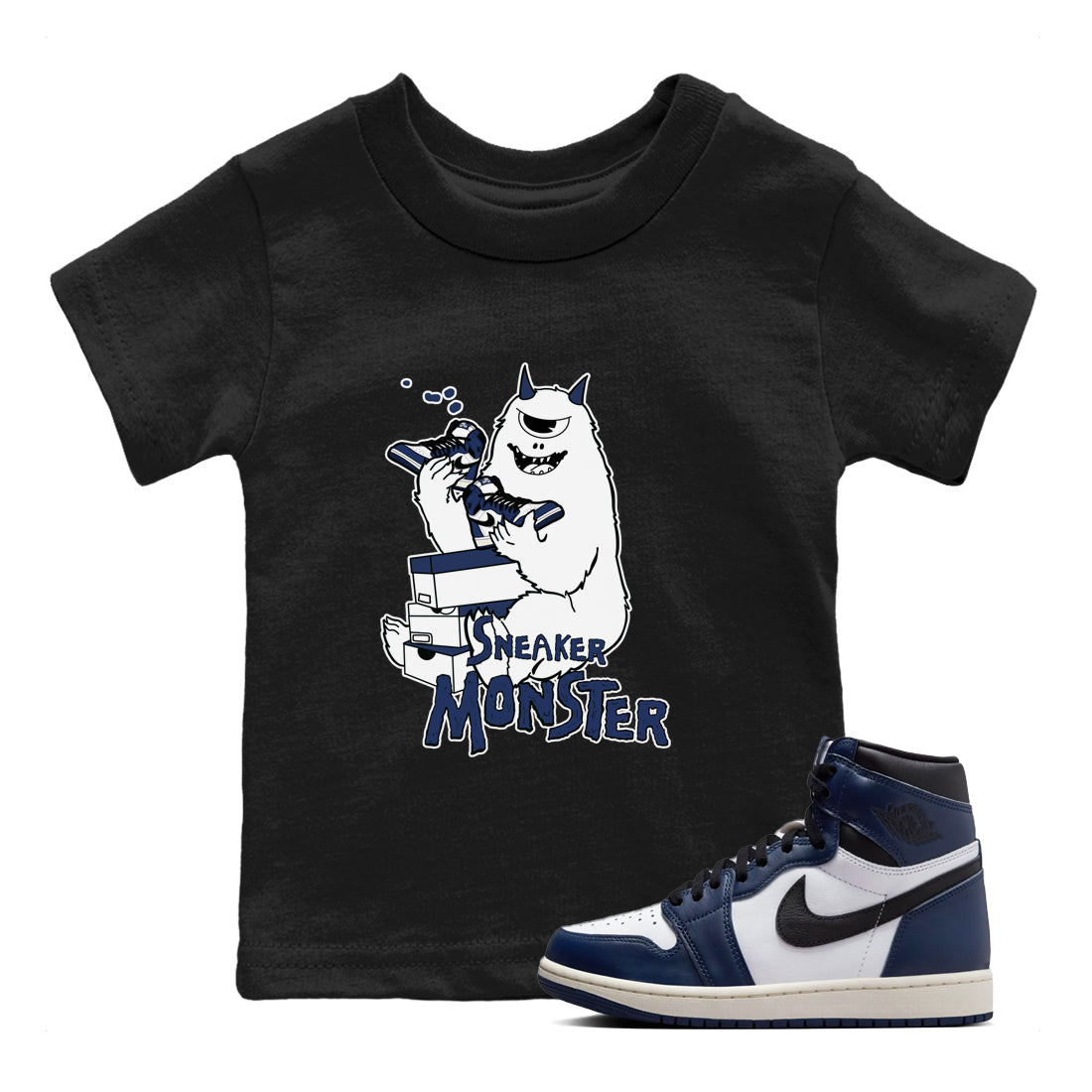 snkmatch Monster snkmatch Tees Kids - Air Jordan 1 Midnight Navy