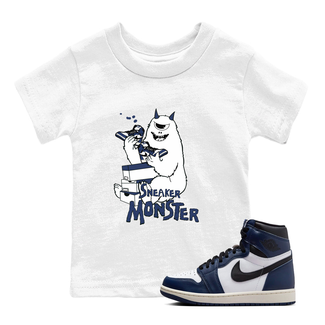 snkmatch Monster snkmatch Tees Kids - Air Jordan 1 Midnight Navy