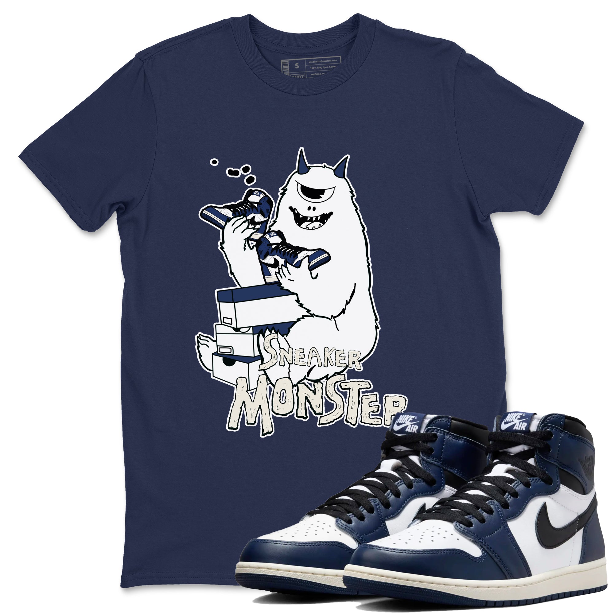 snkmatch Monster snkmatch Tees - Air Jordan 1 Midnight Navy