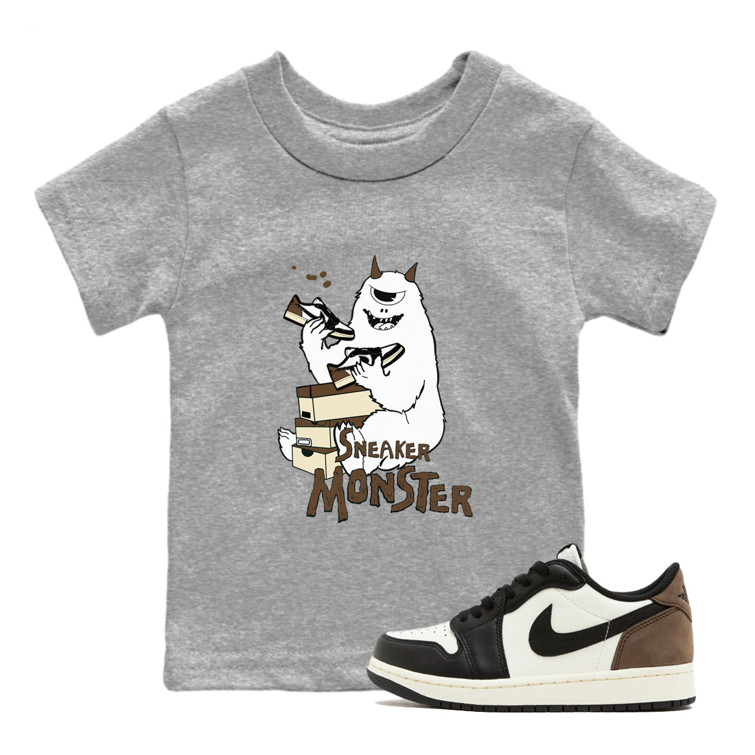 snkmatch Monster snkmatch Tees Kids - Air Jordan 1 Mocha
