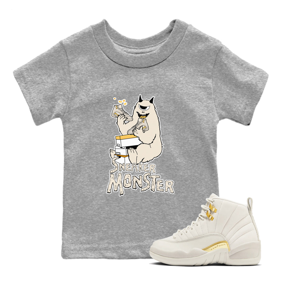 snkmatch Monster snkmatch Tees Kids - Air Jordan 12 Phantom