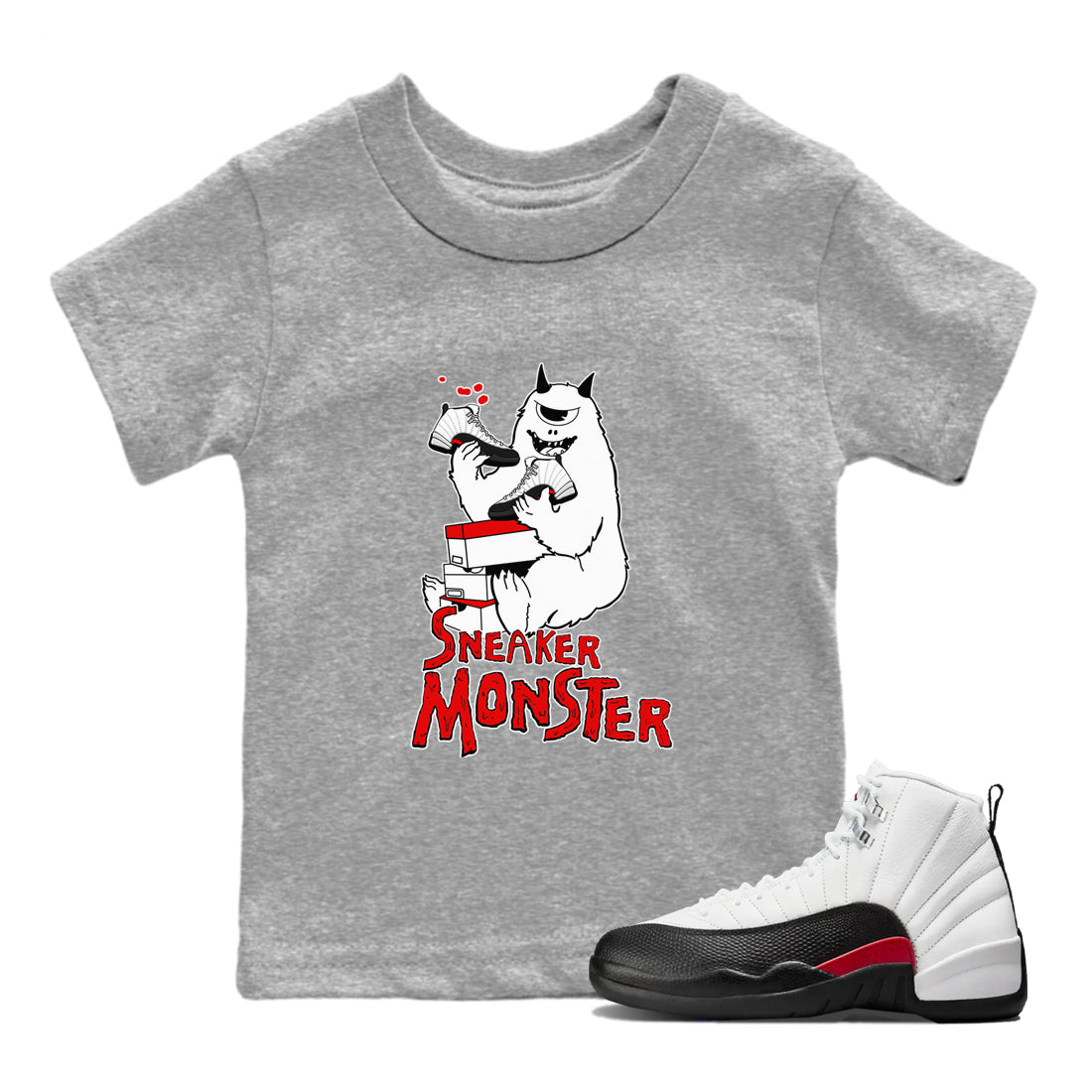 snkmatch Monster snkmatch Tees Kids - Air Jordan 12 Taxi Flip