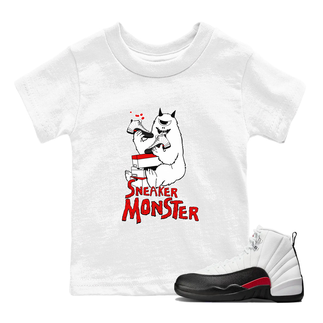 snkmatch Monster snkmatch Tees Kids - Air Jordan 12 Taxi Flip