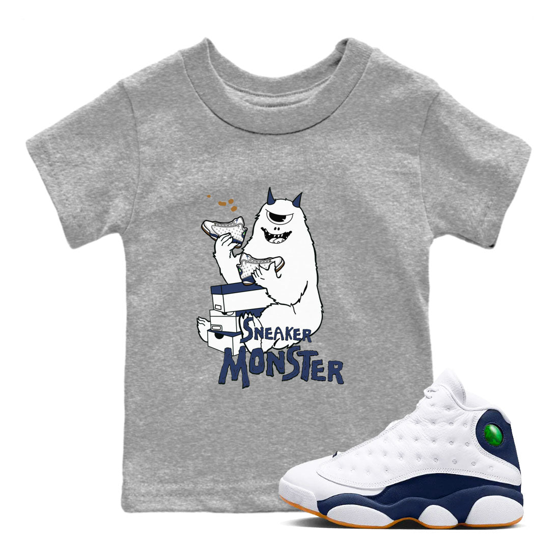 snkmatch Monster snkmatch Tees Kids - Air Jordan 13 Midnight Navy