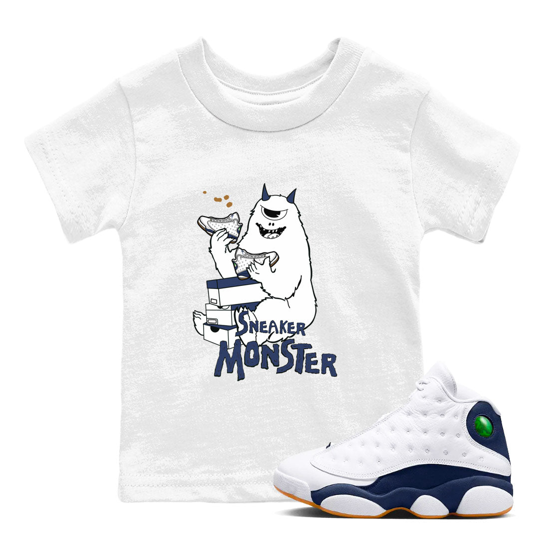 snkmatch Monster snkmatch Tees Kids - Air Jordan 13 Midnight Navy
