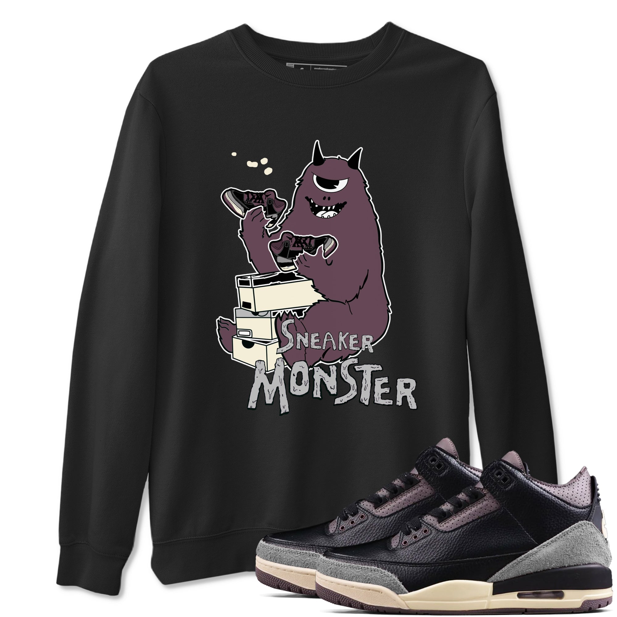 snkmatch Monster snkmatch Tees - Air Jordan 3 A Ma Maniere x Black