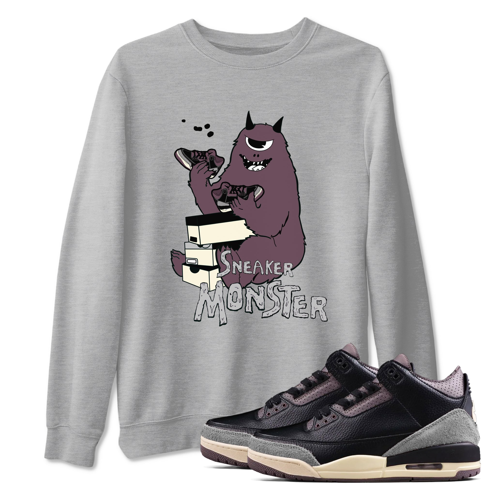 snkmatch Monster snkmatch Tees - Air Jordan 3 A Ma Maniere x Black