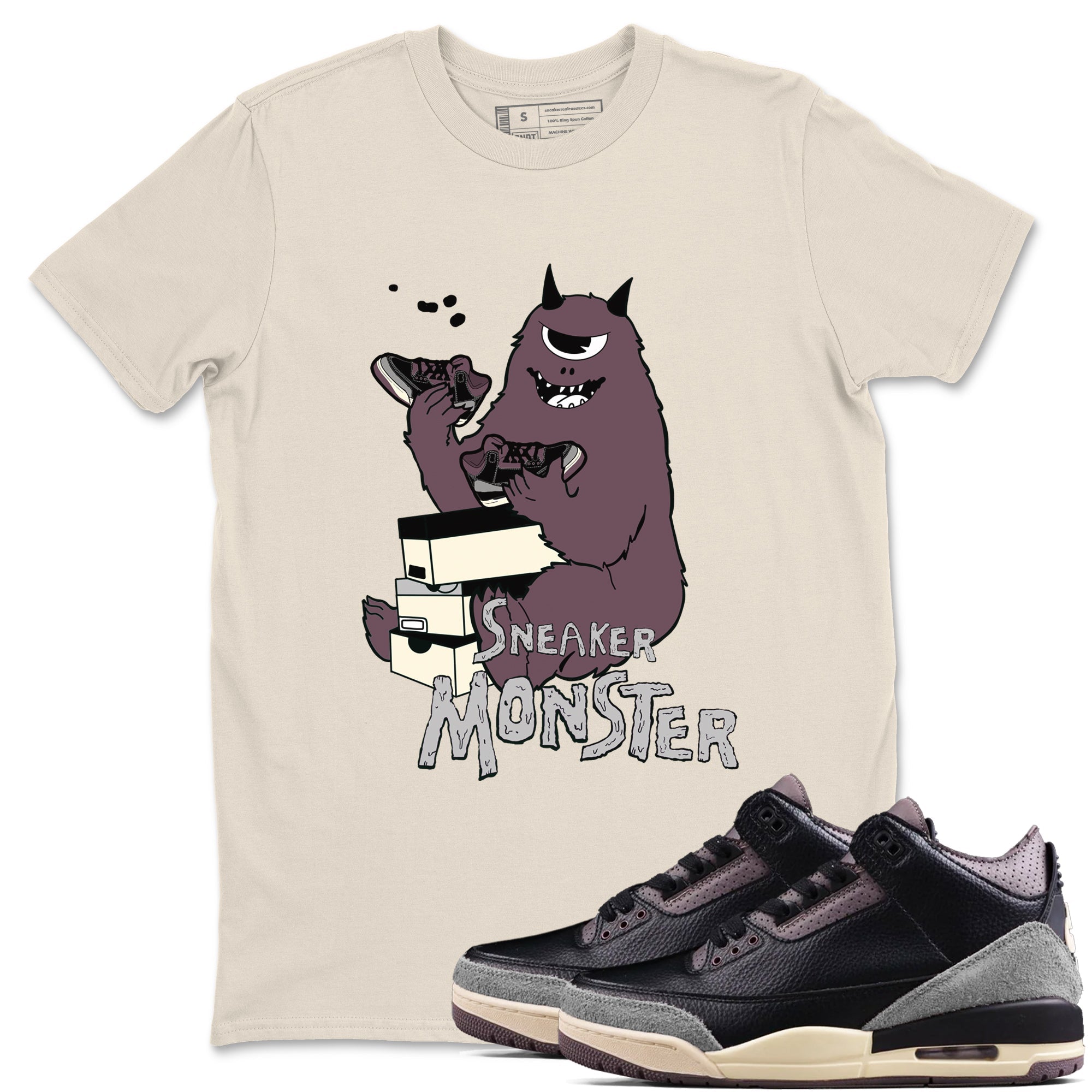 snkmatch Monster snkmatch Tees - Air Jordan 3 A Ma Maniere x Black