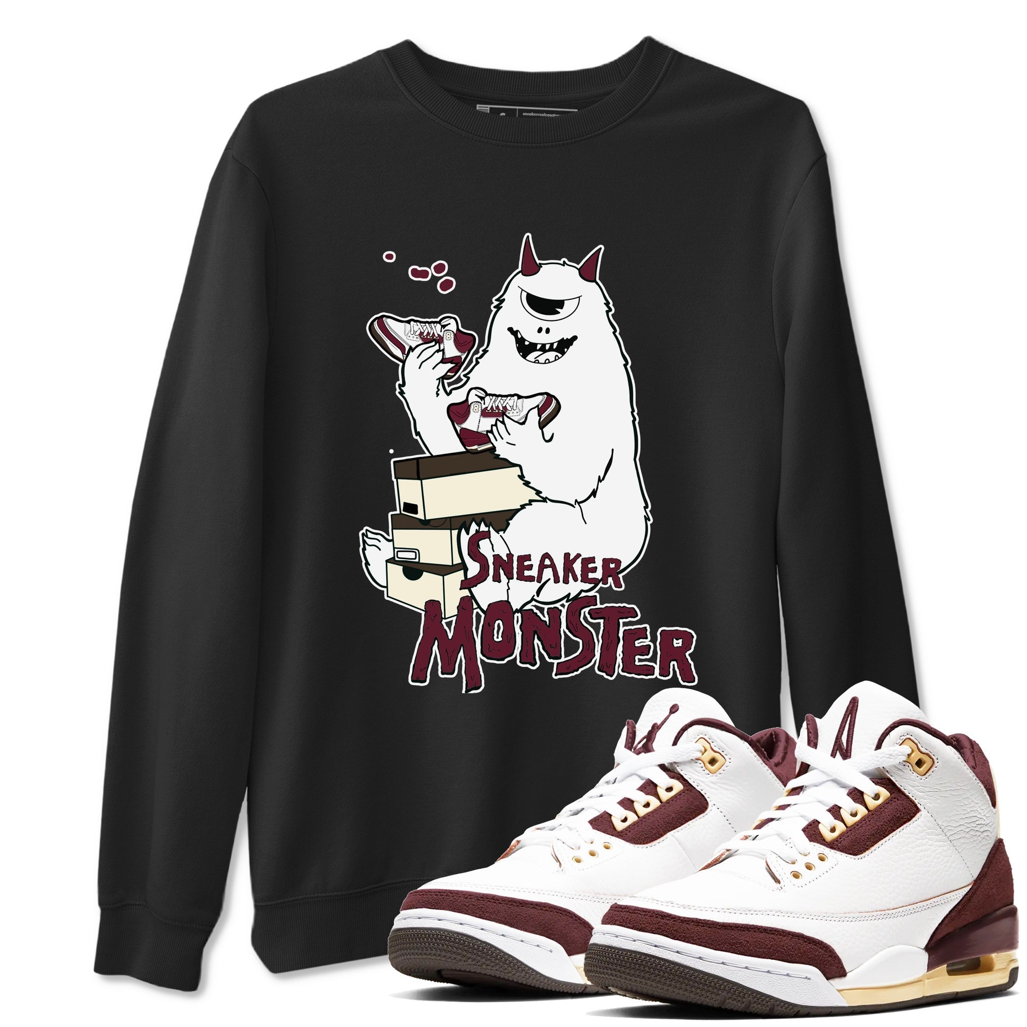 snkmatch Monster snkmatch Tees - Air Jordan 3 A Ma Maniere x Burgundy Crush