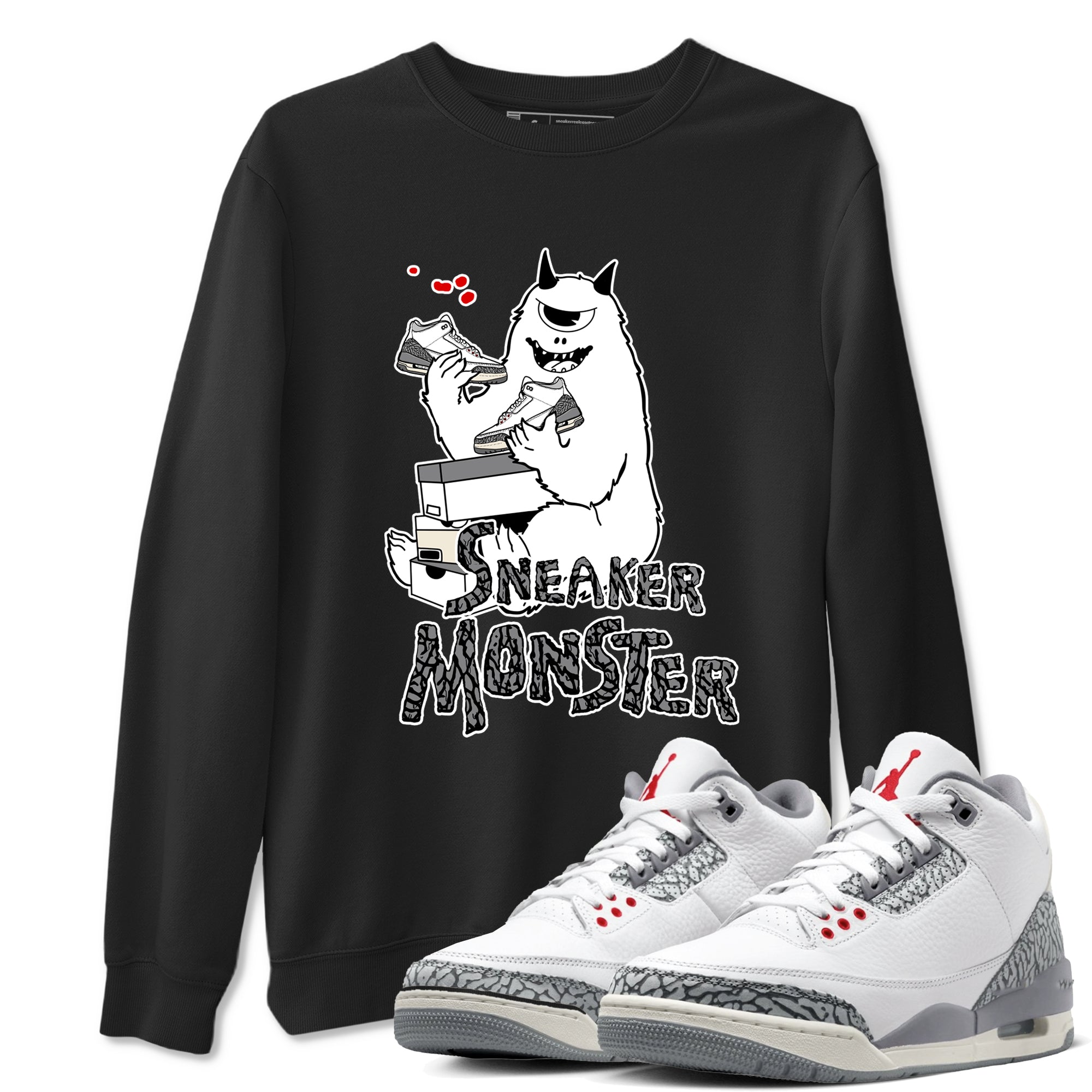 snkmatch Monster snkmatch Tees - Air Jordan 3 Cement Grey