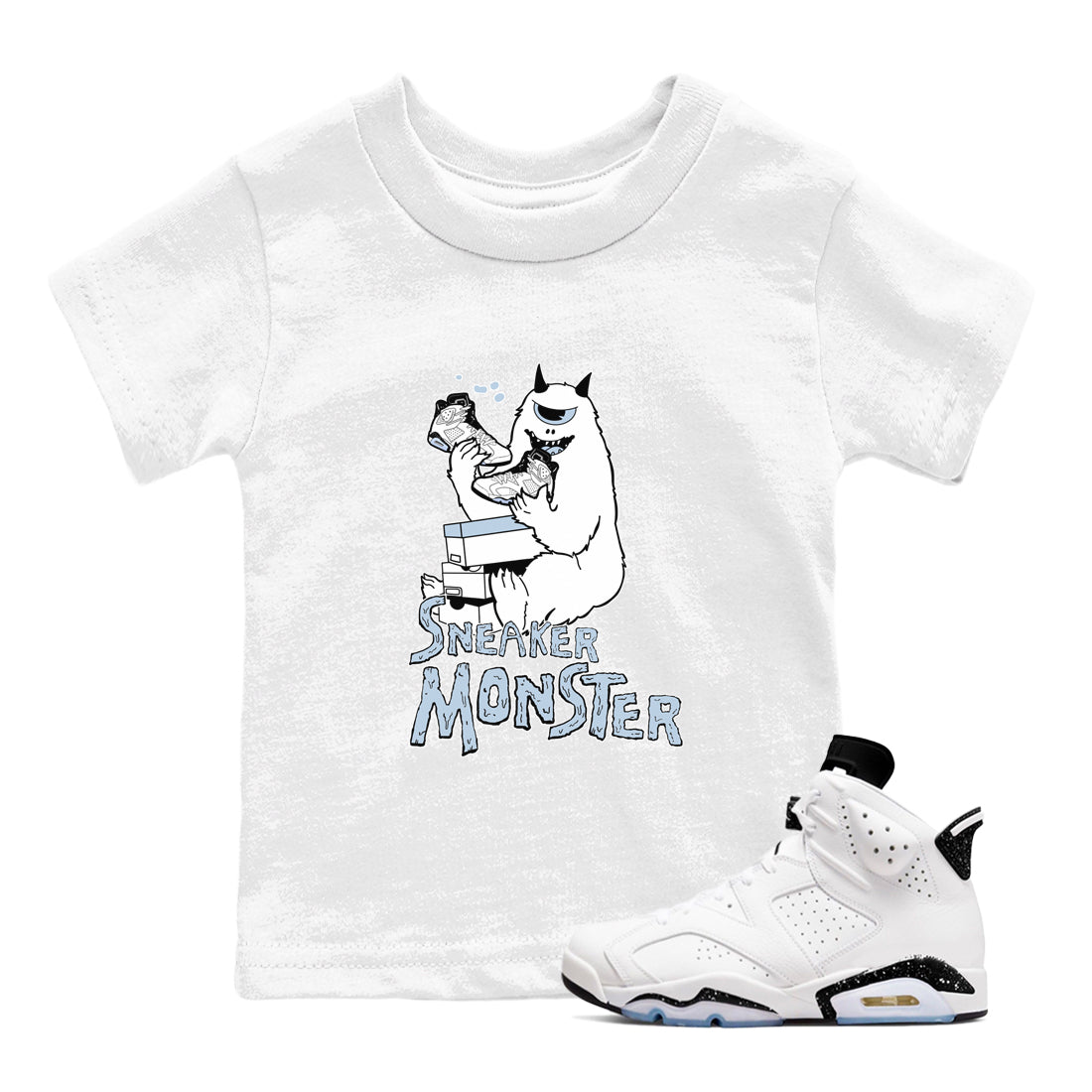 snkmatch Monster snkmatch Tees Kids - Air Jordan 6 White Black