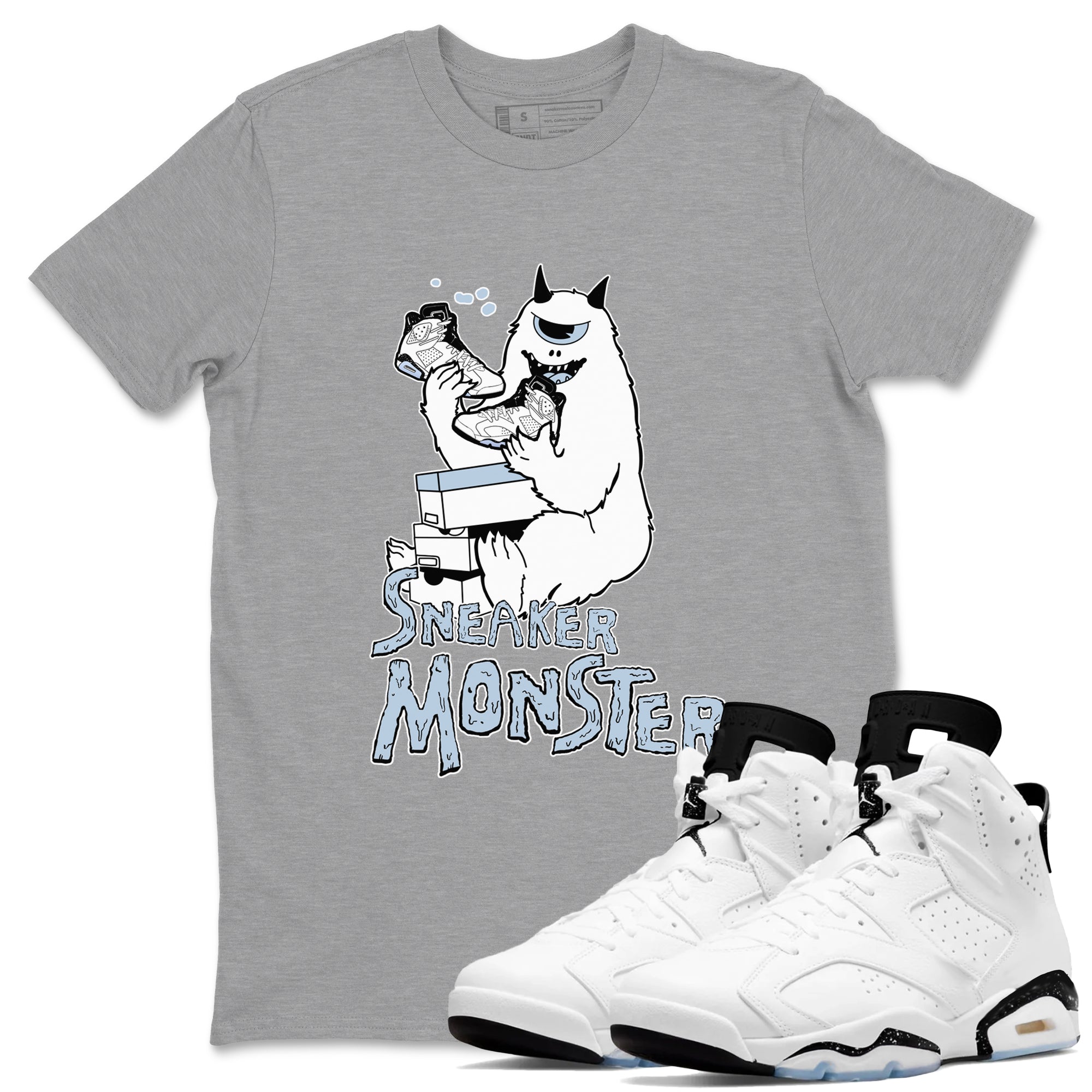 snkmatch Monster snkmatch Tees - Air Jordan 6 White Black