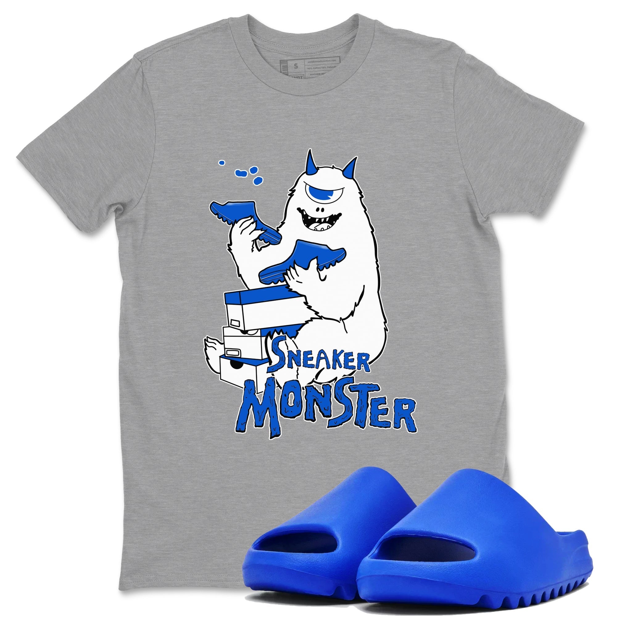 snkmatch Monster snkmatch Tees - Yeezy Slide Azure