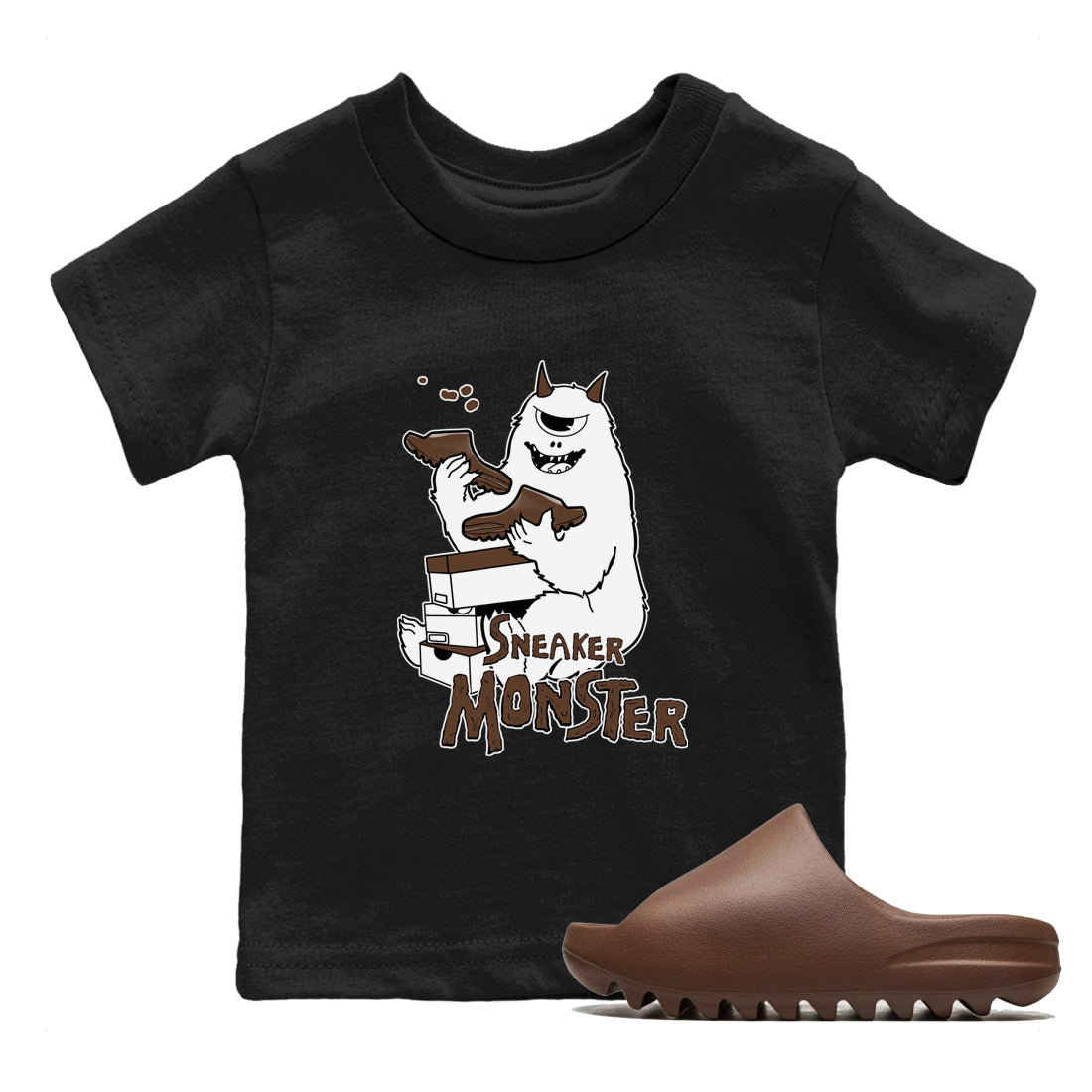 snkmatch Monster snkmatch Tees Kids - Yeezy Slide Flax