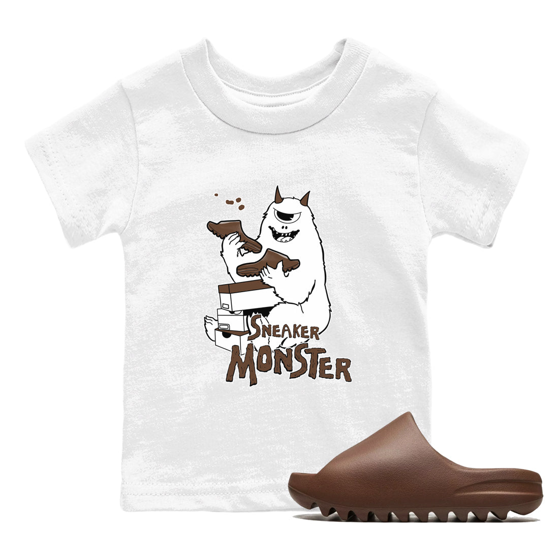 snkmatch Monster snkmatch Tees Kids - Yeezy Slide Flax
