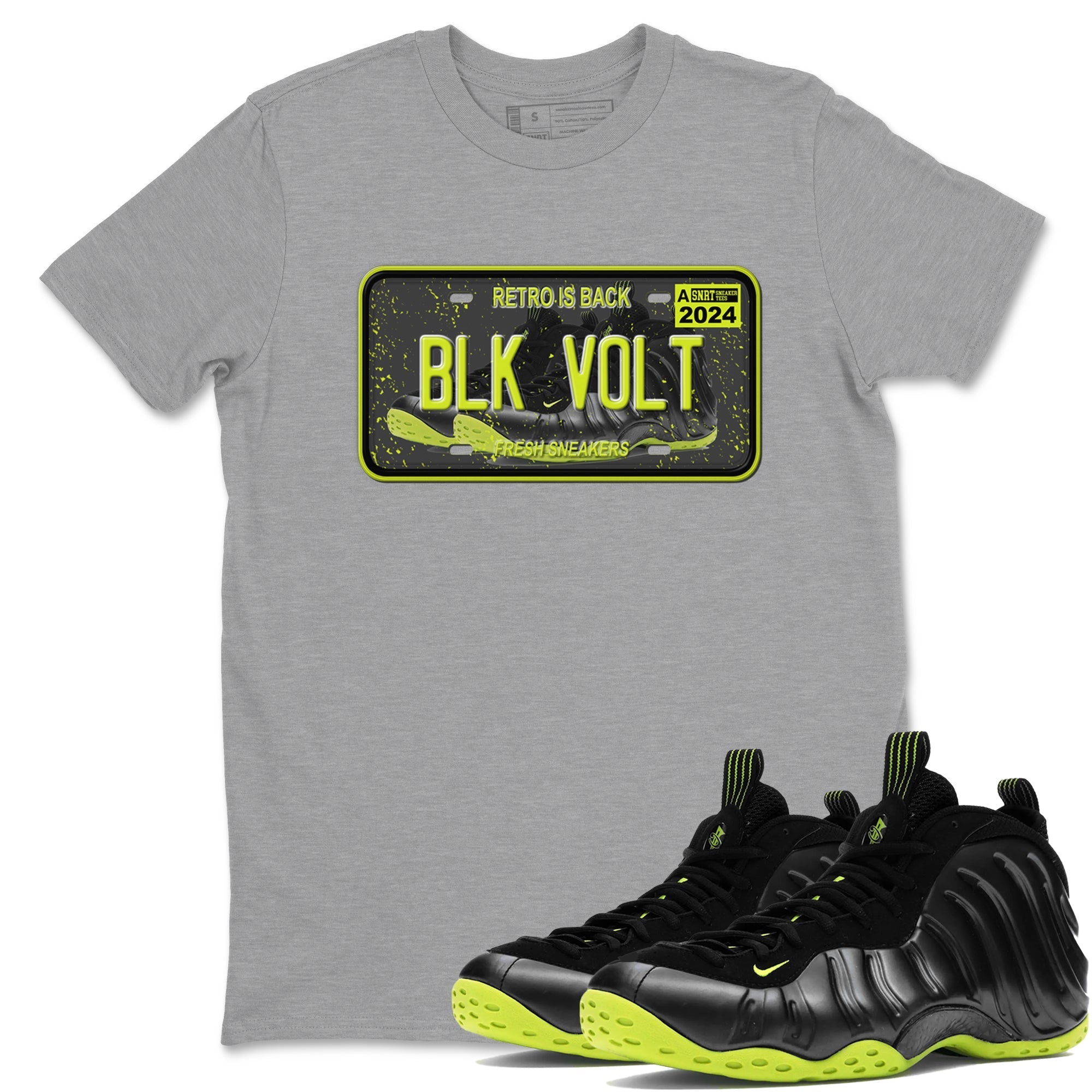 snkmatch Plate snkmatch Tees - Air Foamposite One Black Volt