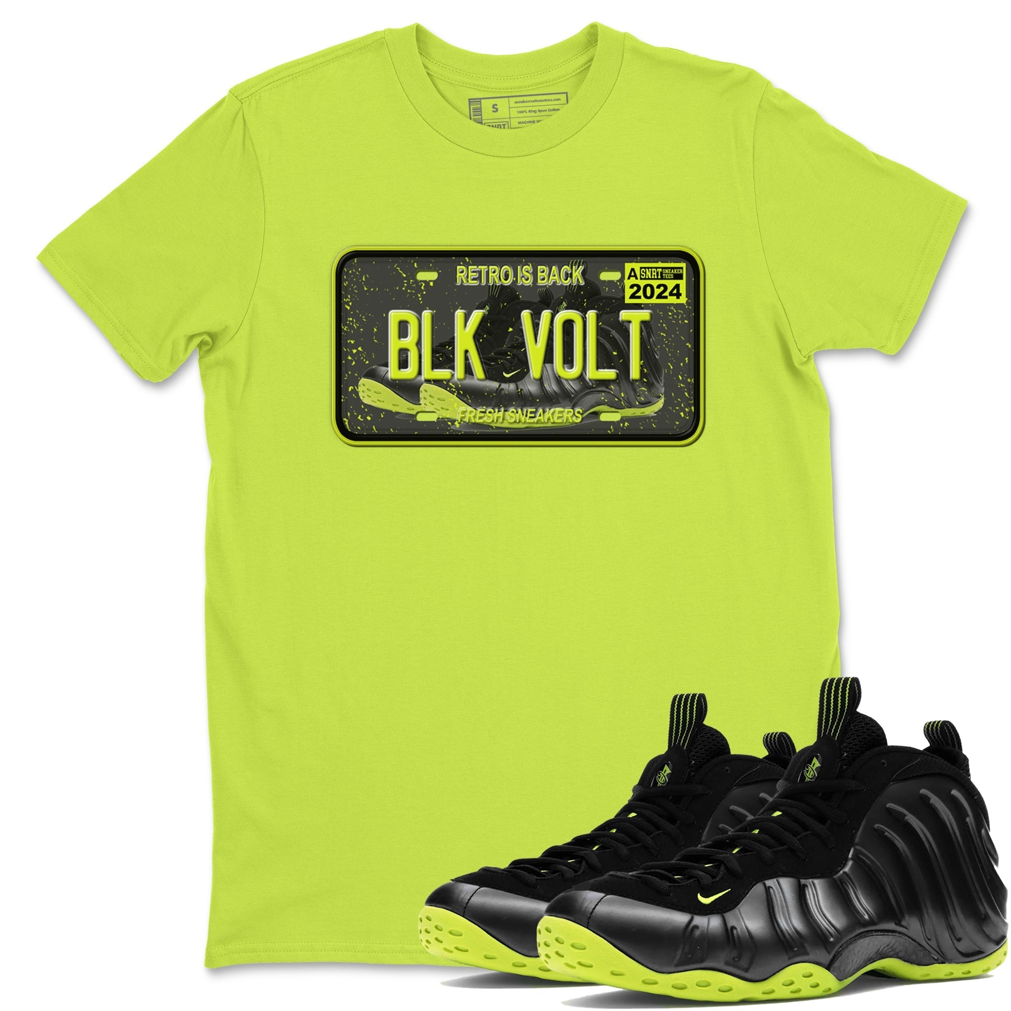 snkmatch Plate snkmatch Tees - Air Foamposite One Black Volt