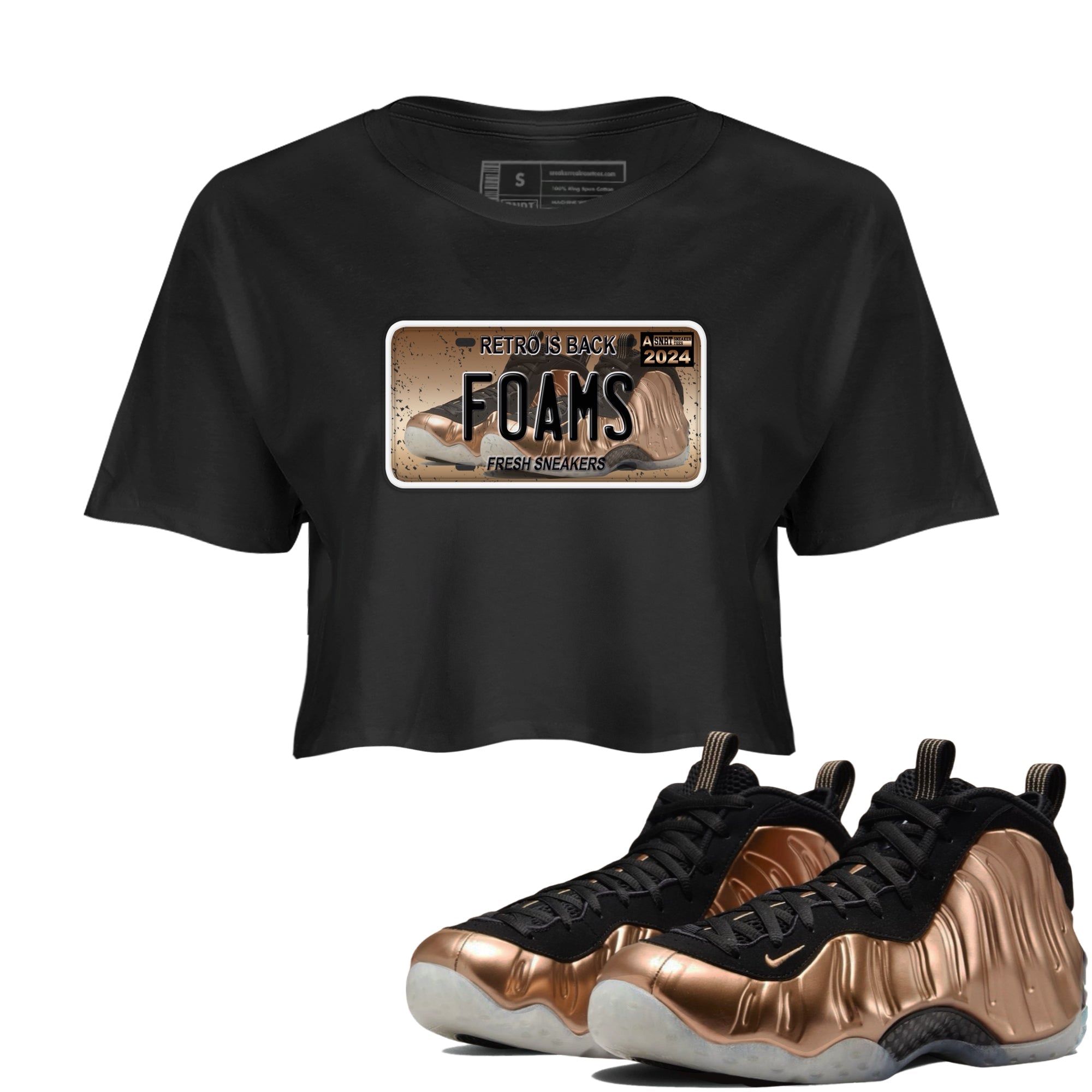 snkmatch Plate snkmatch Women's Top - Air Foamposite One Metallic Copper
