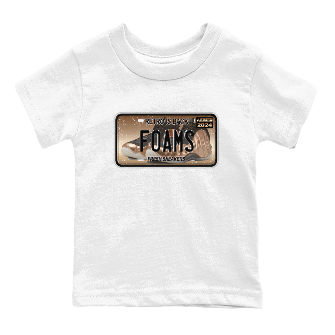 snkmatch Plate snkmatch Tees Kids - Air Foamposite One Metallic Copper