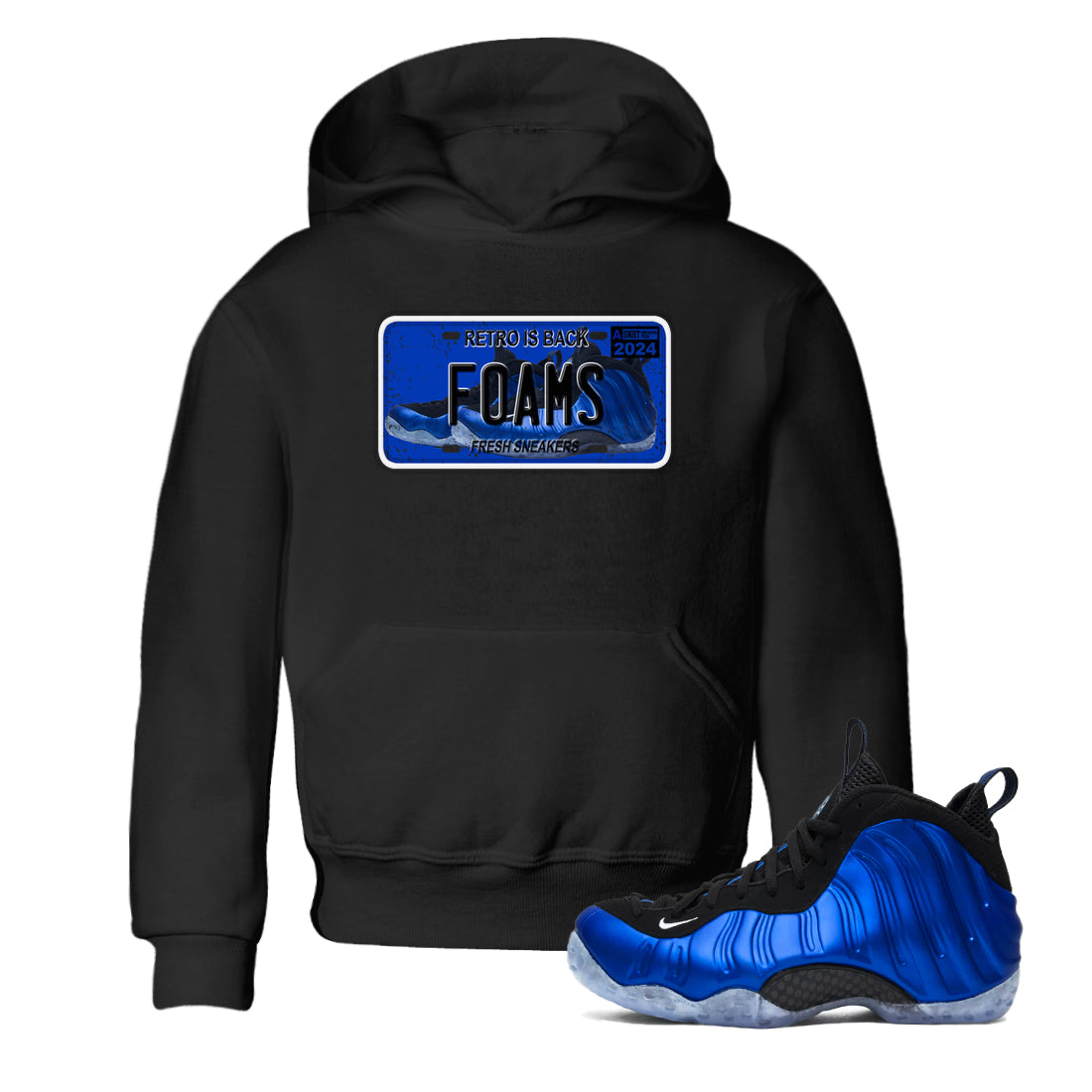 snkmatch Plate snkmatch Tees Kids - Air Foamposite One Royal