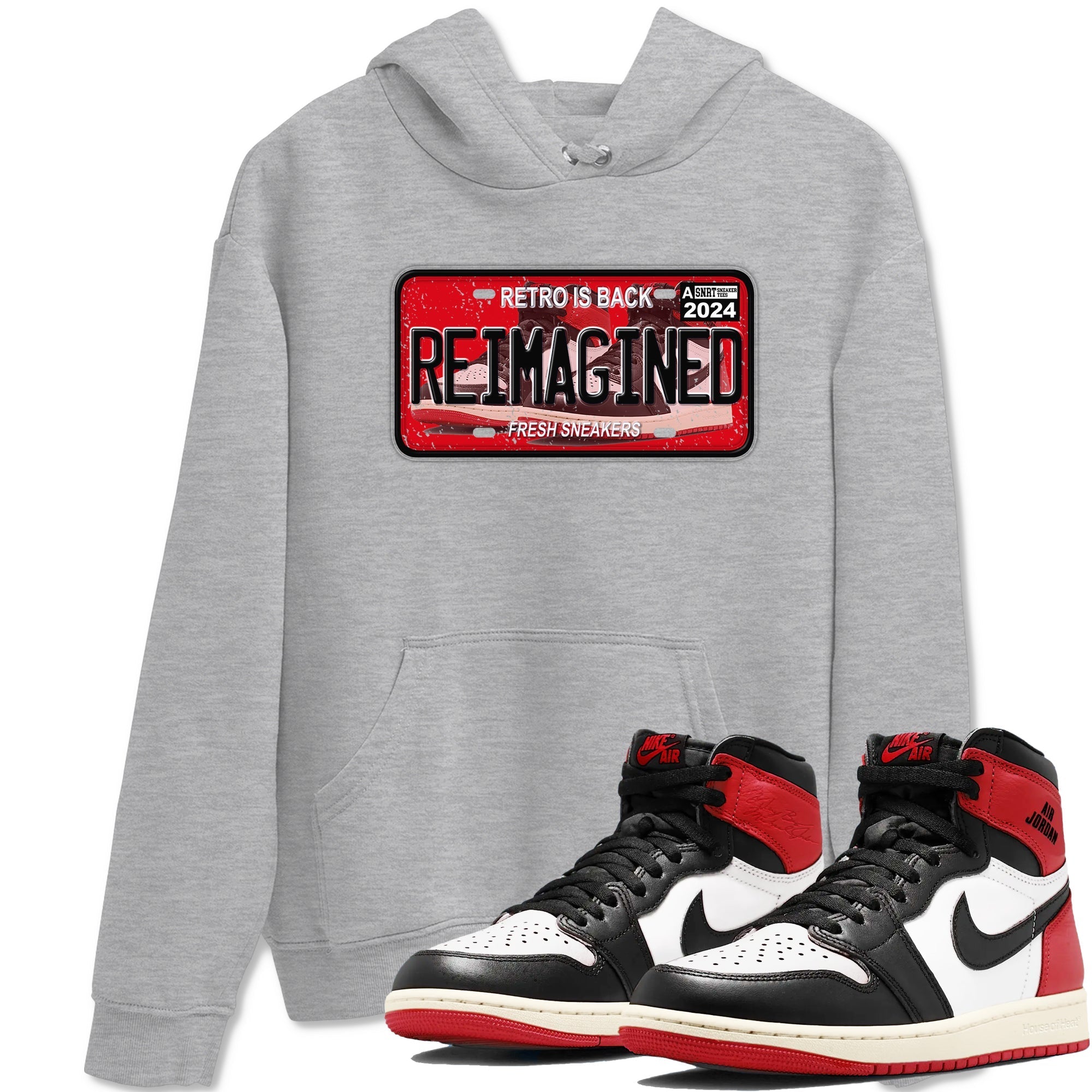snkmatch Plate snkmatch Tees - Air Jordan 1 Black Toe Reimagined