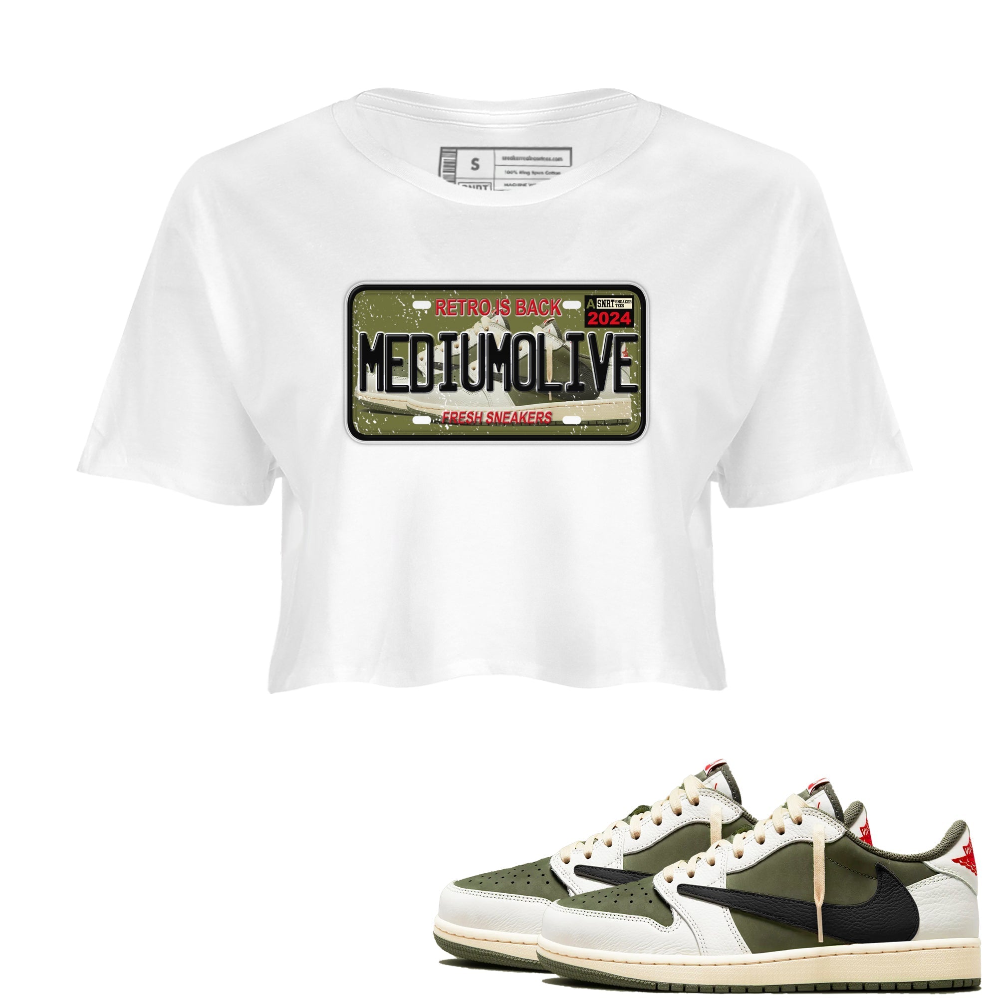 snkmatch Plate snkmatch Women's Top - Air Jordan 1 Travis Scott Medium Olive