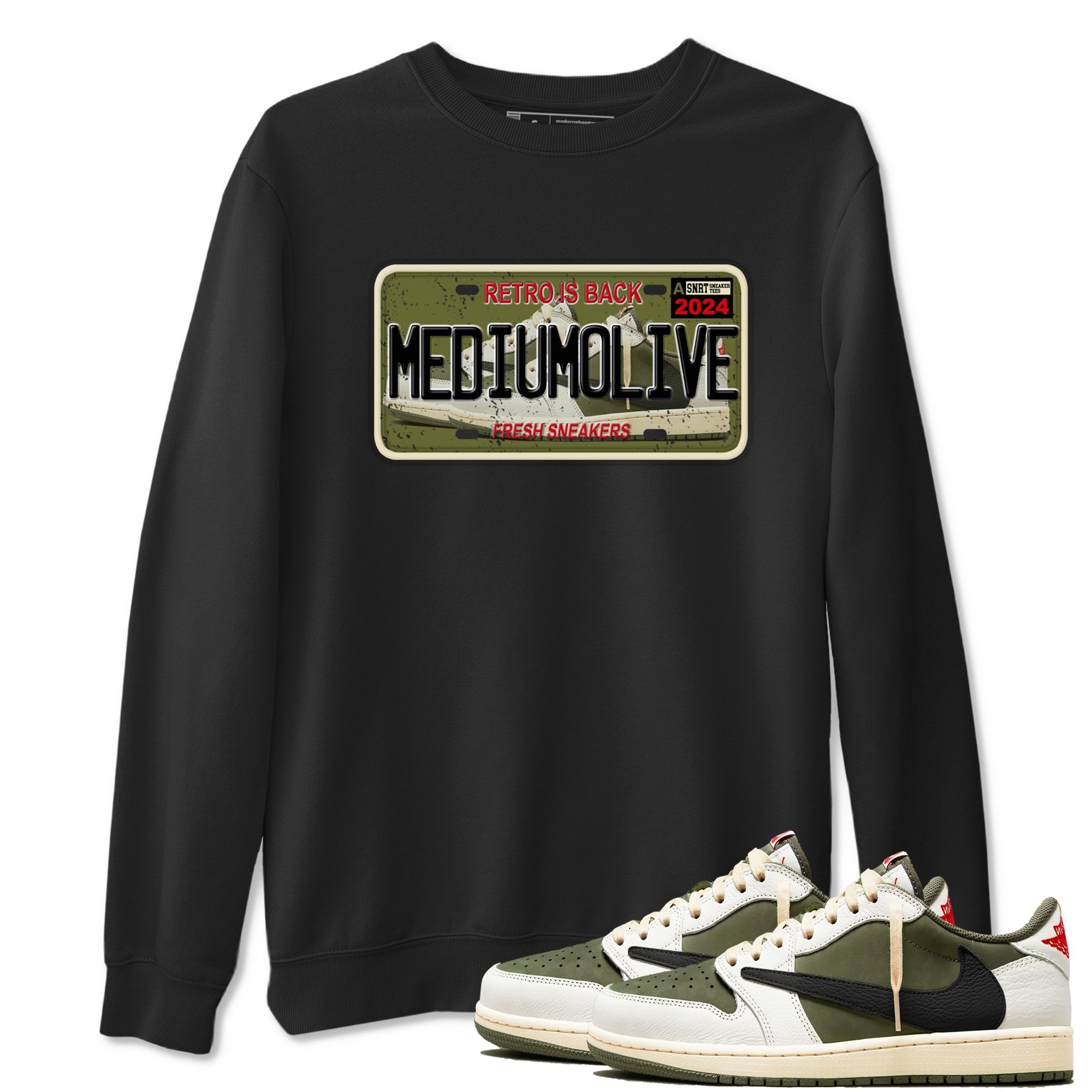 snkmatch Plate snkmatch Tees - Air Jordan 1 Travis Scott Medium Olive
