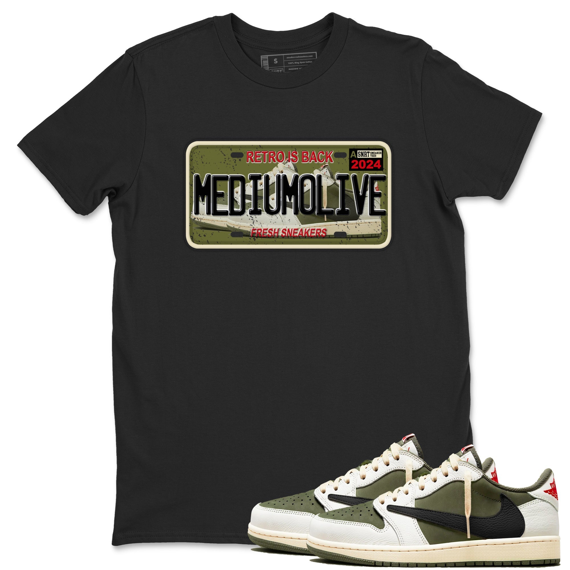 snkmatch Plate snkmatch Tees - Air Jordan 1 Travis Scott Medium Olive