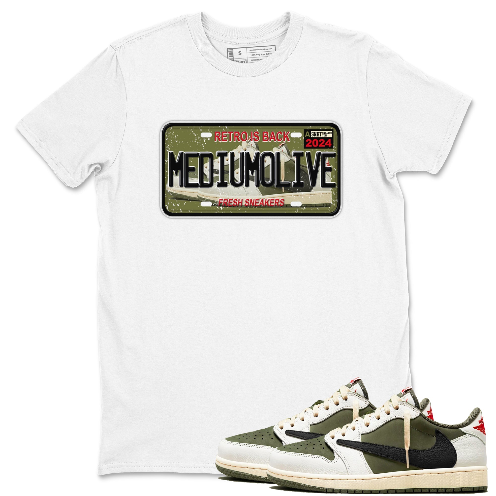 snkmatch Plate snkmatch Tees - Air Jordan 1 Travis Scott Medium Olive