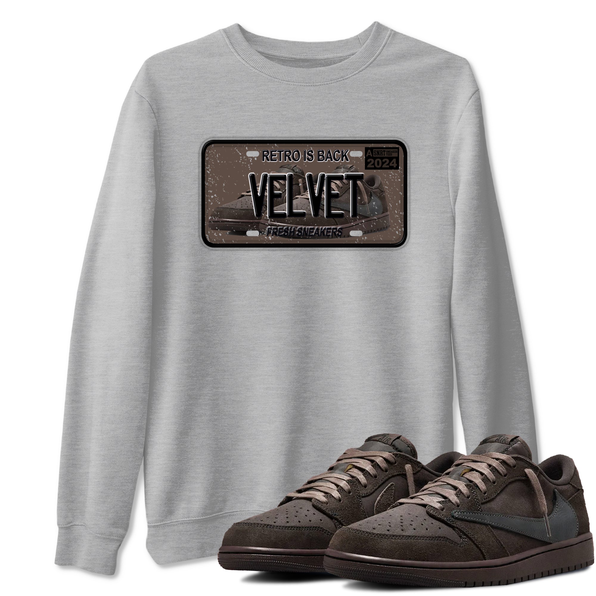 snkmatch Plate snkmatch Tees - Air Jordan 1 Travis Scott Velvet Brown