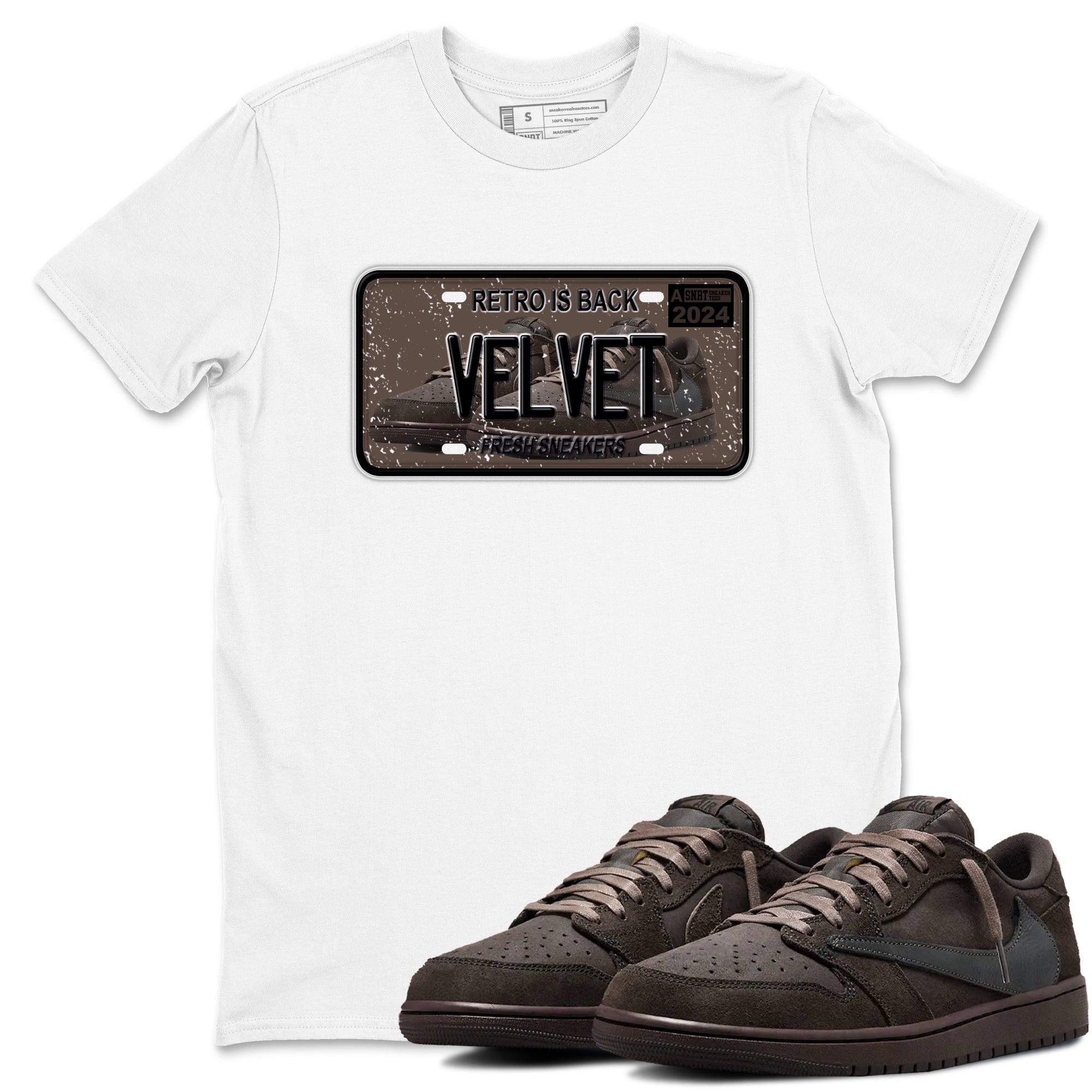 snkmatch Plate snkmatch Tees - Air Jordan 1 Travis Scott Velvet Brown