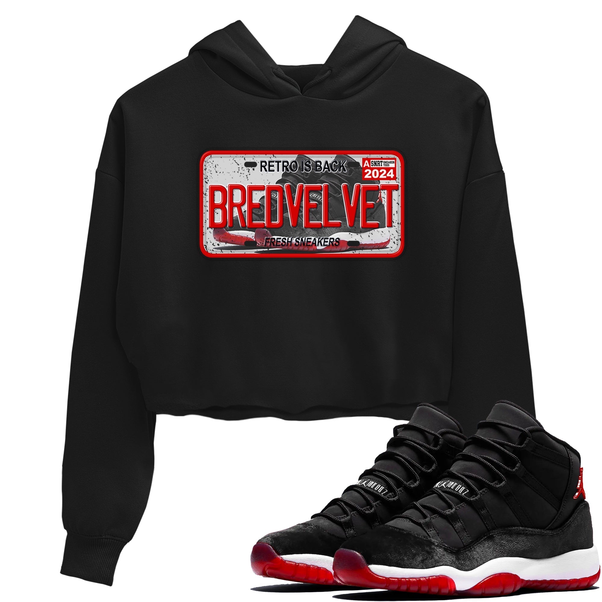 snkmatch Plate snkmatch Women's Top - Air Jordan 11 Bred Velvet