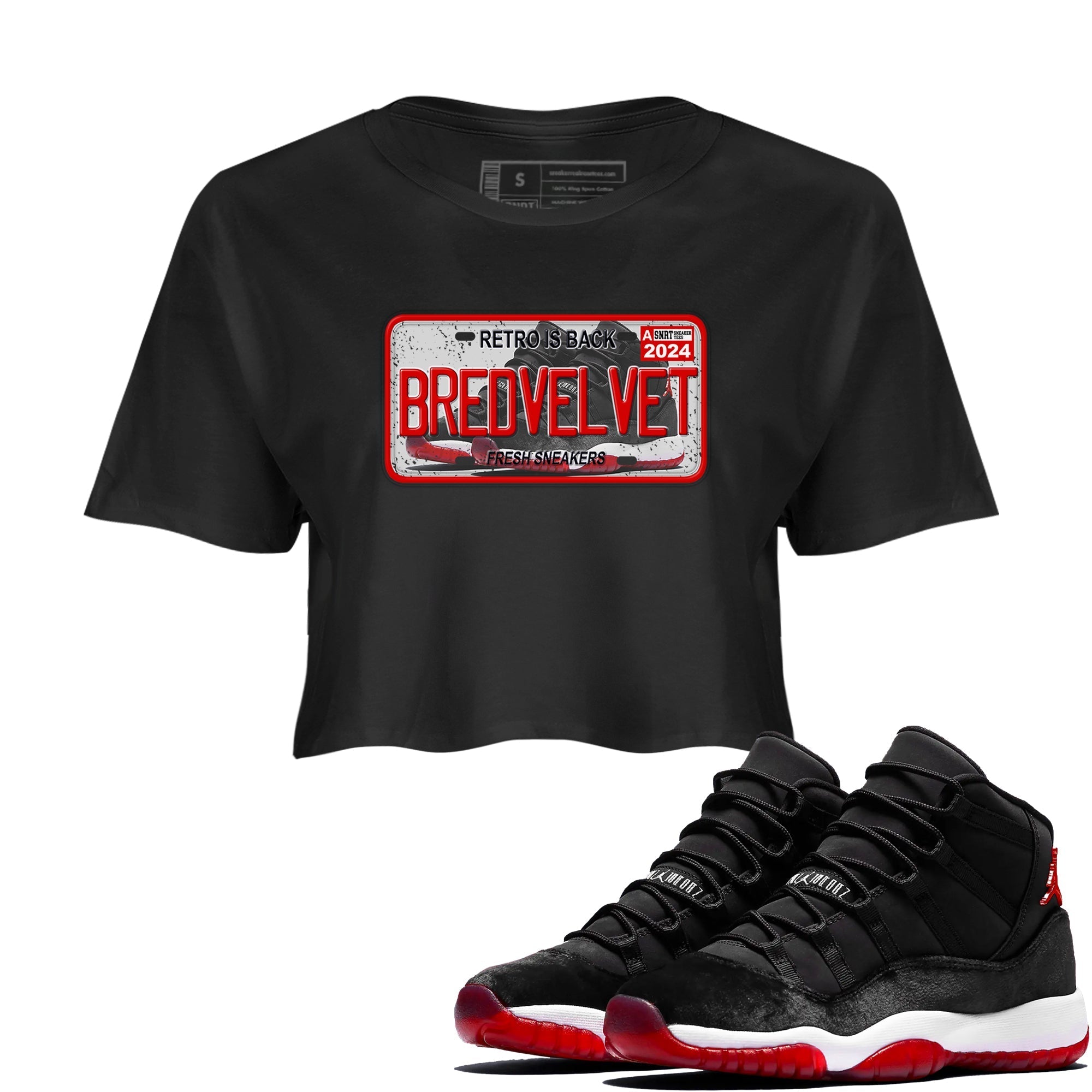 snkmatch Plate snkmatch Women's Top - Air Jordan 11 Bred Velvet