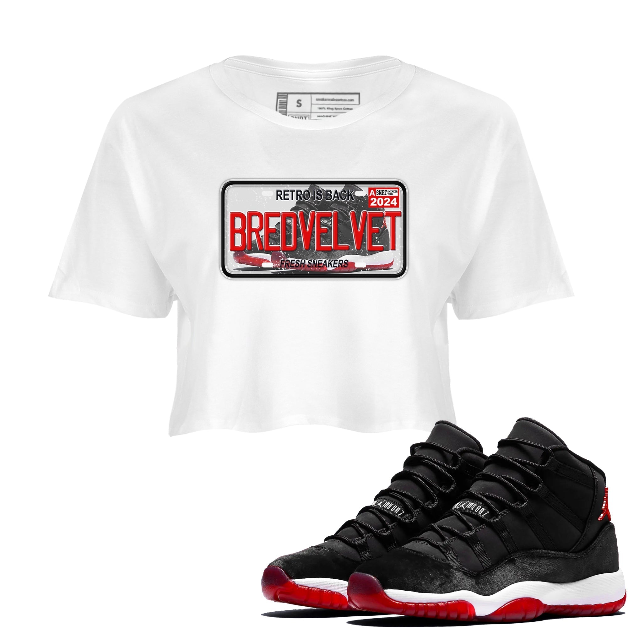 snkmatch Plate snkmatch Women's Top - Air Jordan 11 Bred Velvet