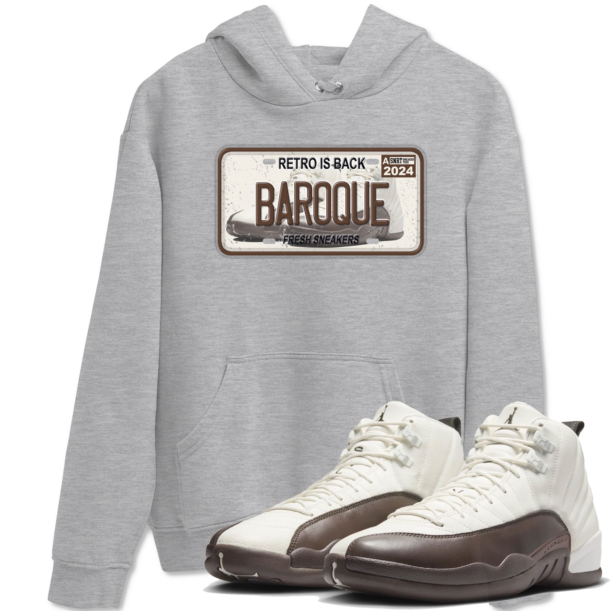 snkmatch Plate snkmatch Tees - Air Jordan 12 Baroque Brown
