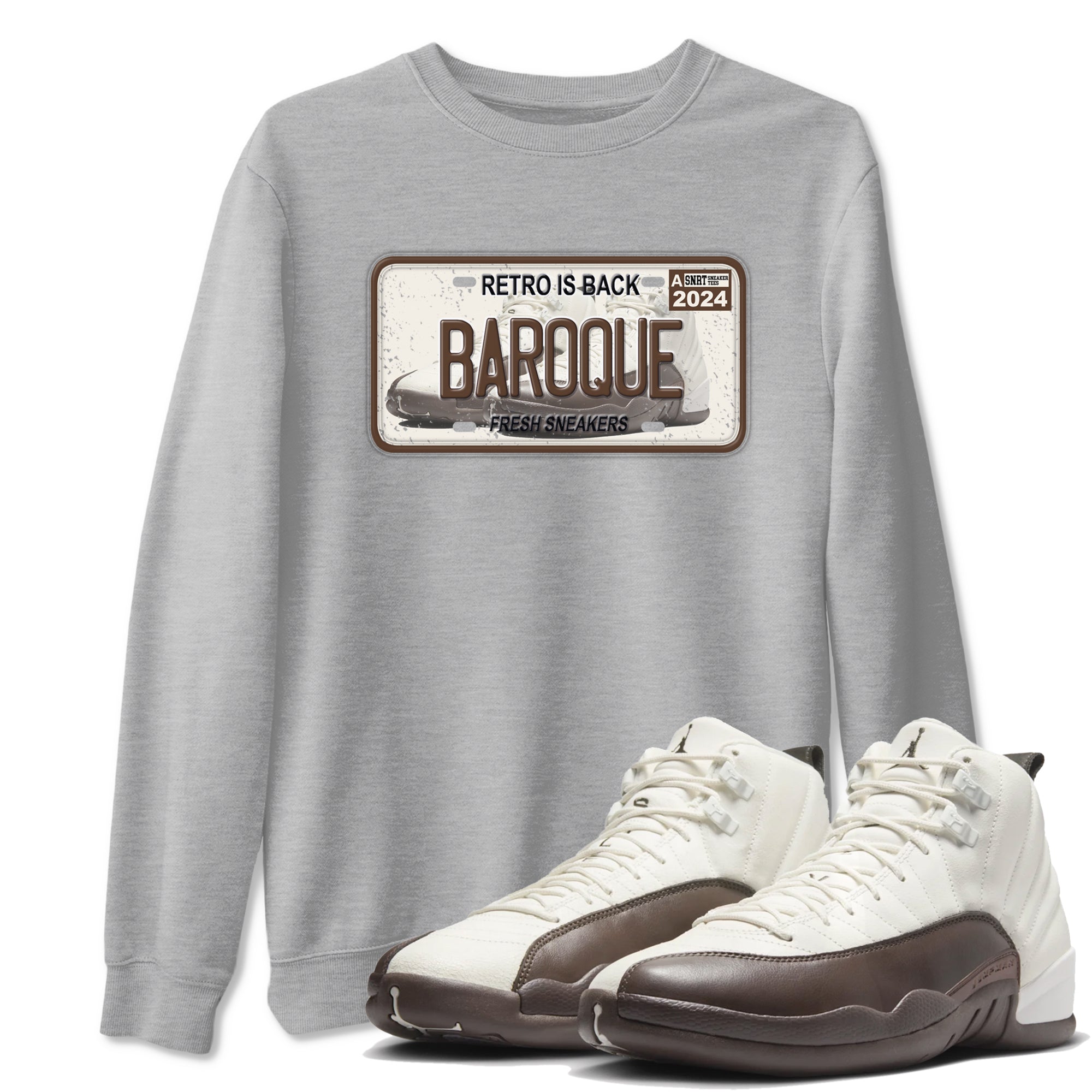 snkmatch Plate snkmatch Tees - Air Jordan 12 Baroque Brown