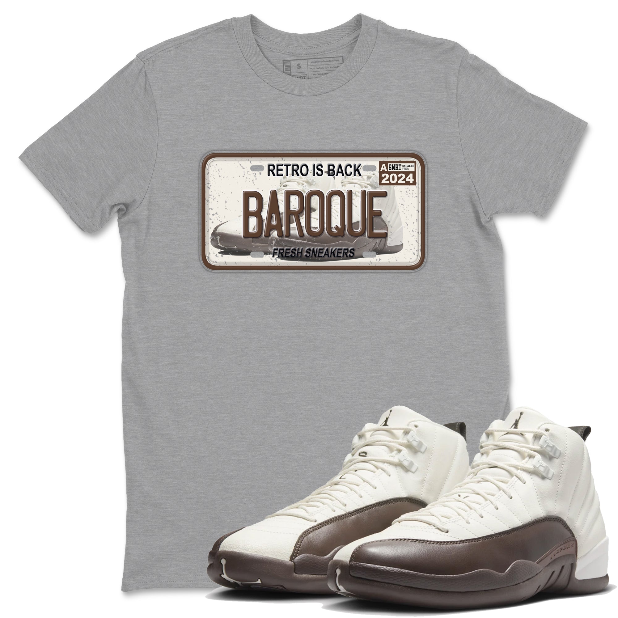 snkmatch Plate snkmatch Tees - Air Jordan 12 Baroque Brown
