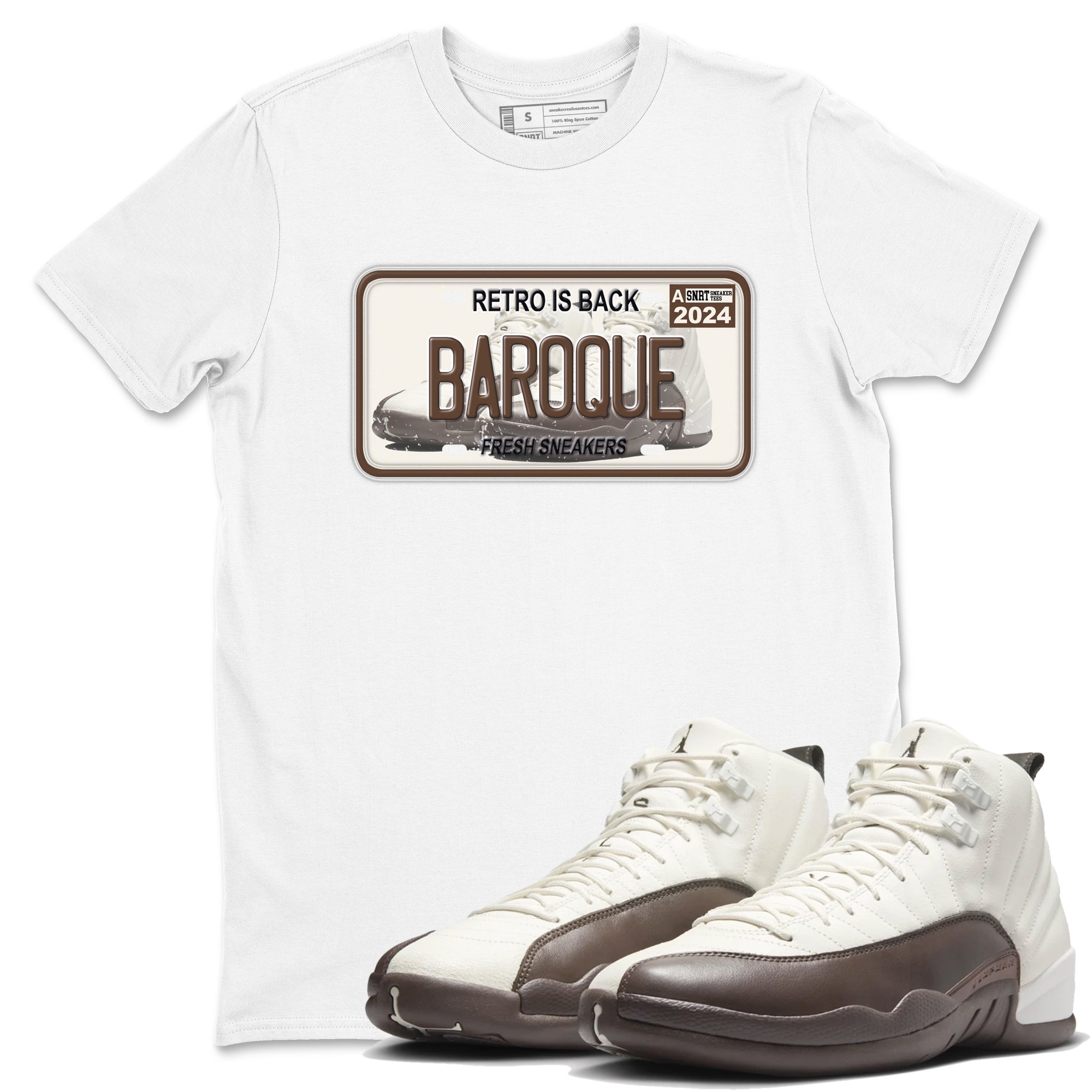 snkmatch Plate snkmatch Tees - Air Jordan 12 Baroque Brown