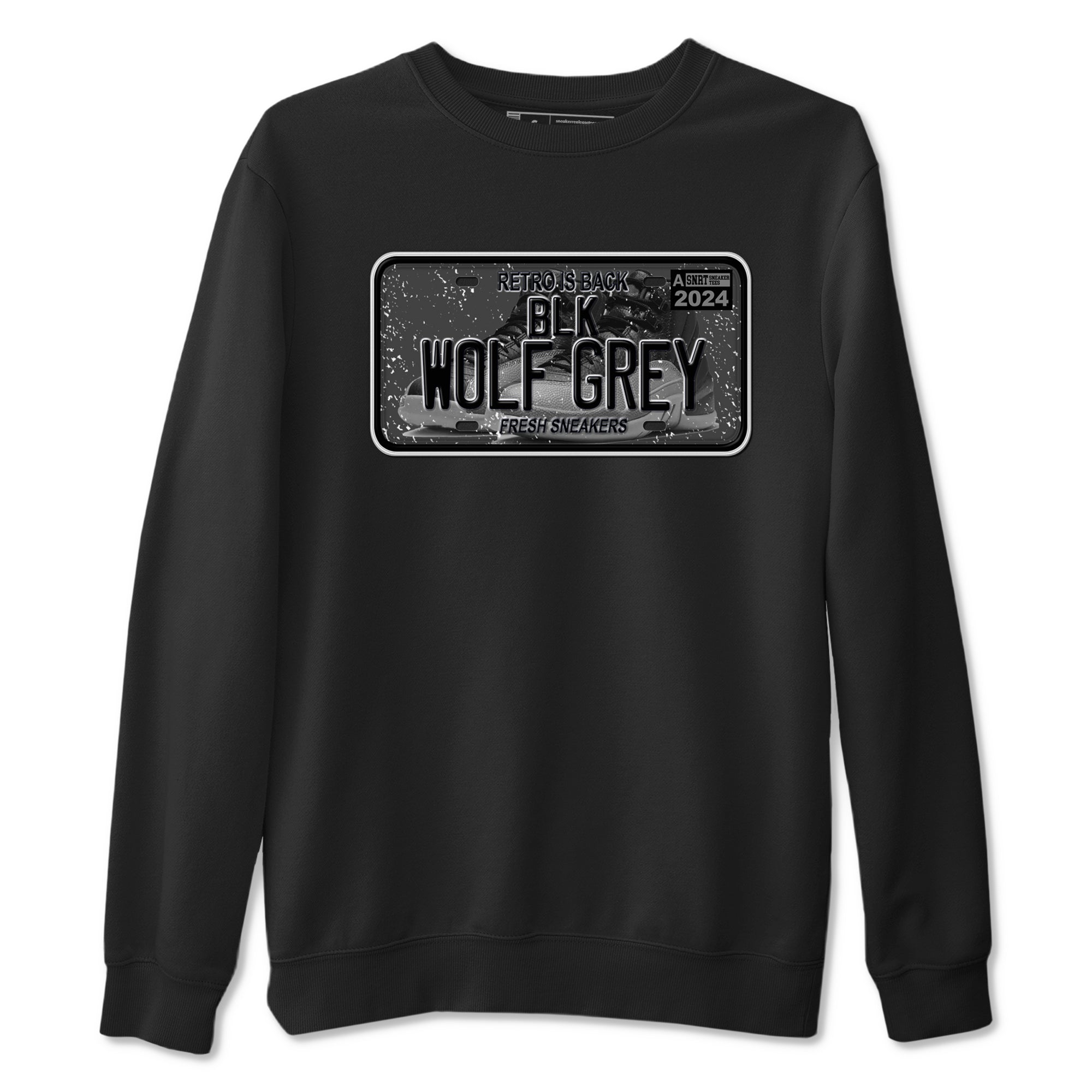 snkmatch Plate snkmatch Tees - Air Jordan 12 Black Wolf Grey