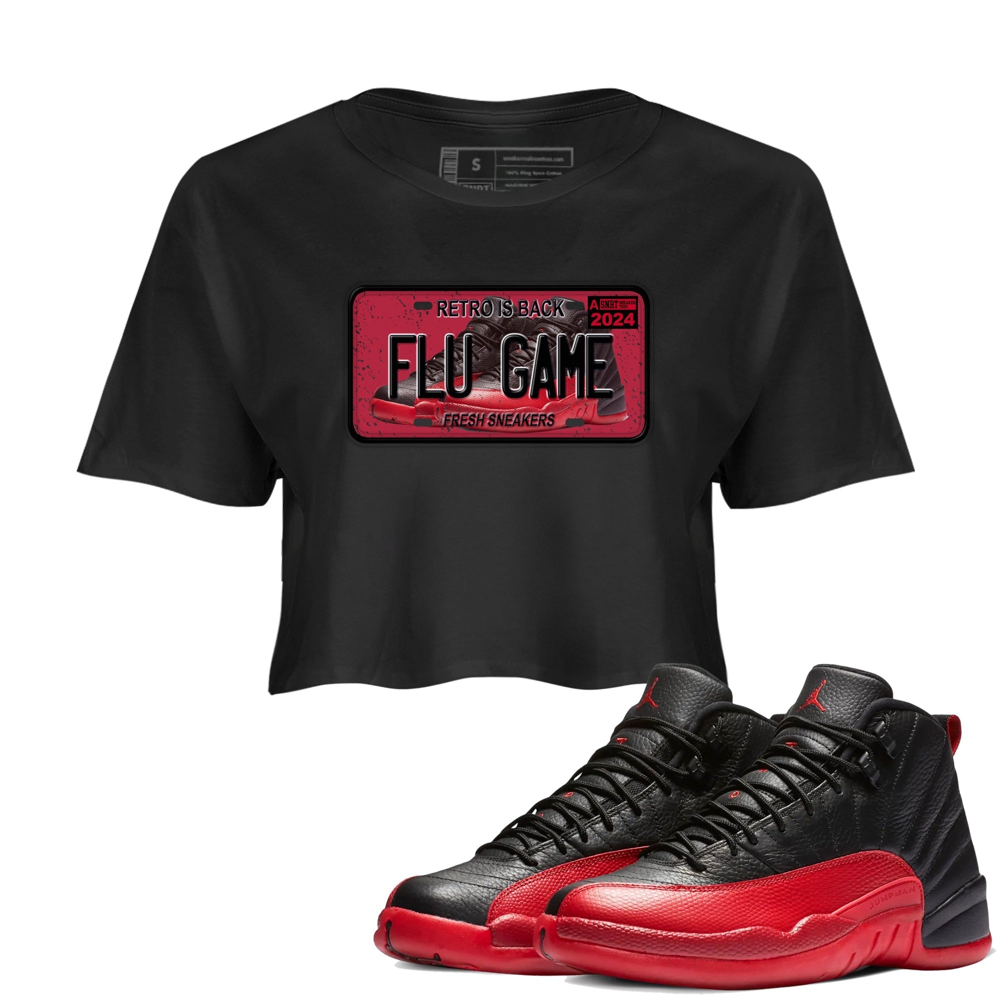 snkmatch Plate snkmatch Women's Top - Air Jordan 12 Flu Game