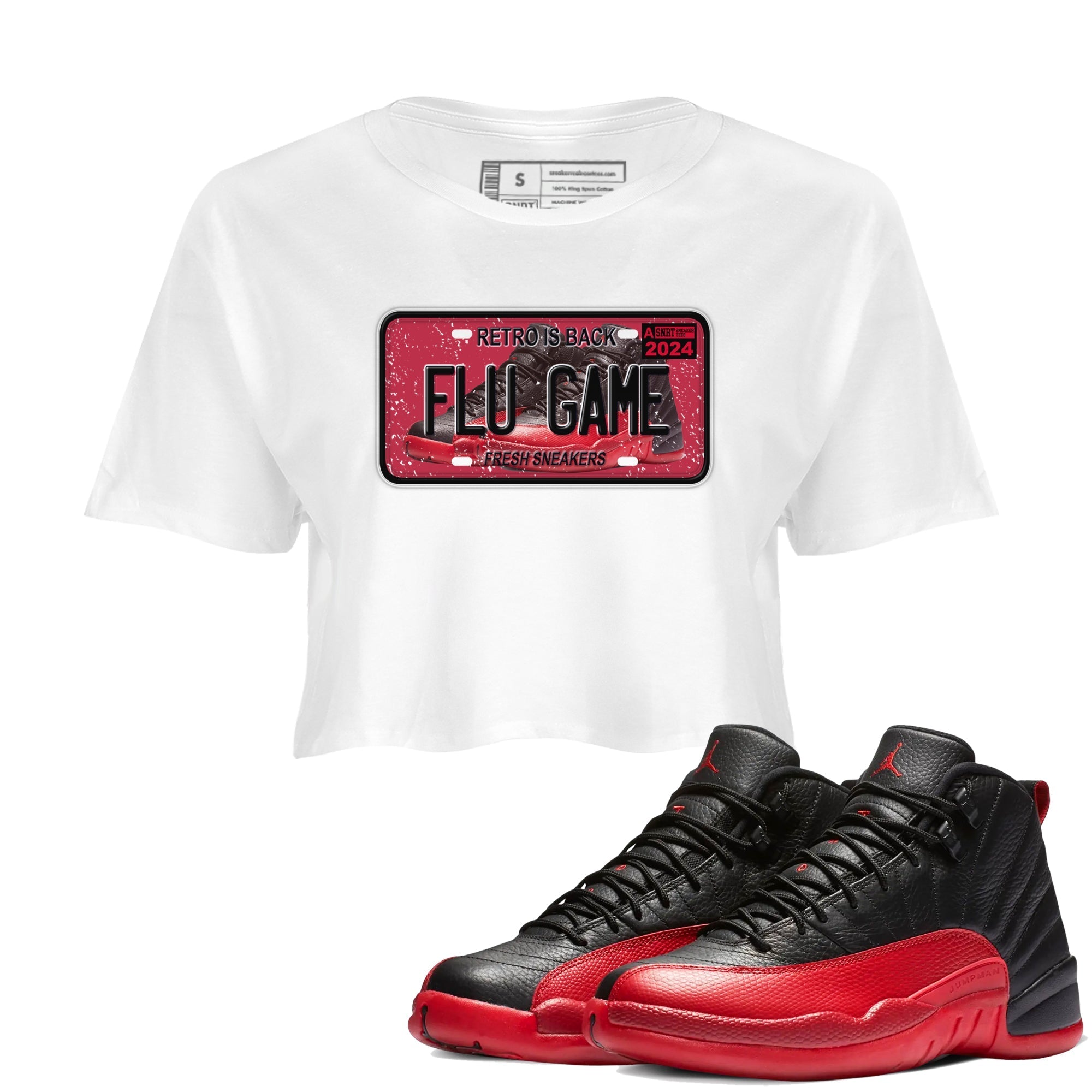 snkmatch Plate snkmatch Women's Top - Air Jordan 12 Flu Game