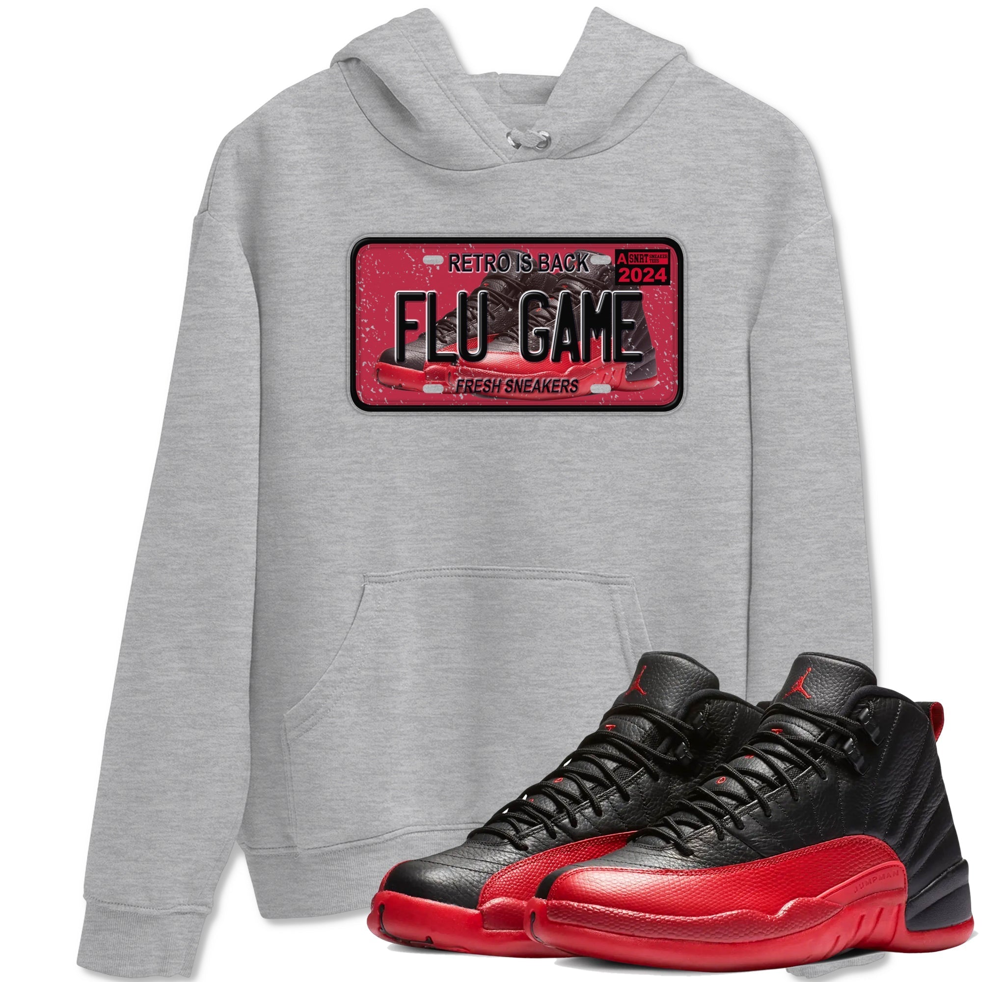 snkmatch Plate snkmatch Tees - Air Jordan 12 Flu Game