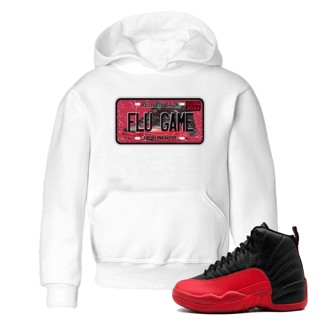 snkmatch Plate snkmatch Tees Kids - Air Jordan 12 Flu Game