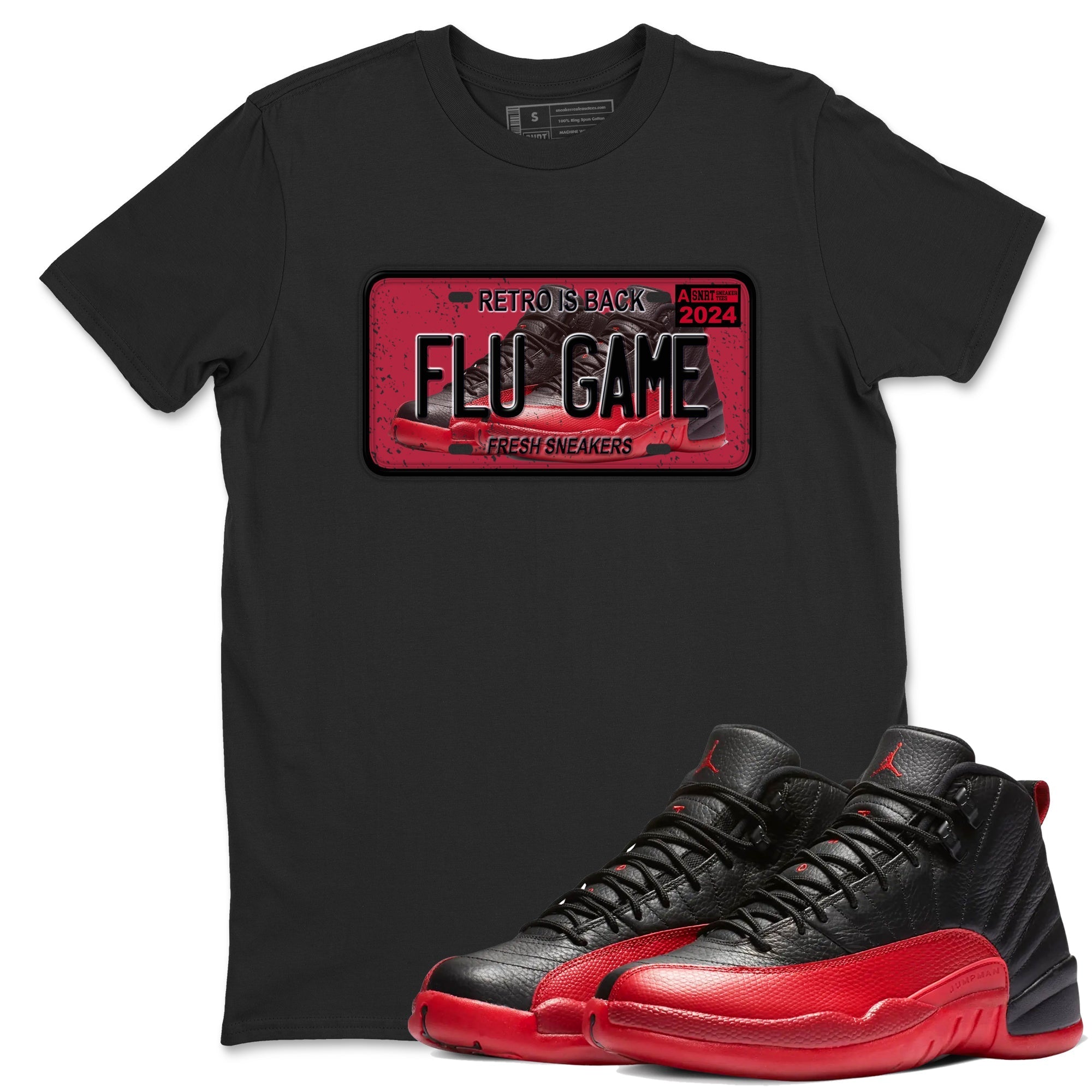 snkmatch Plate snkmatch Tees - Air Jordan 12 Flu Game