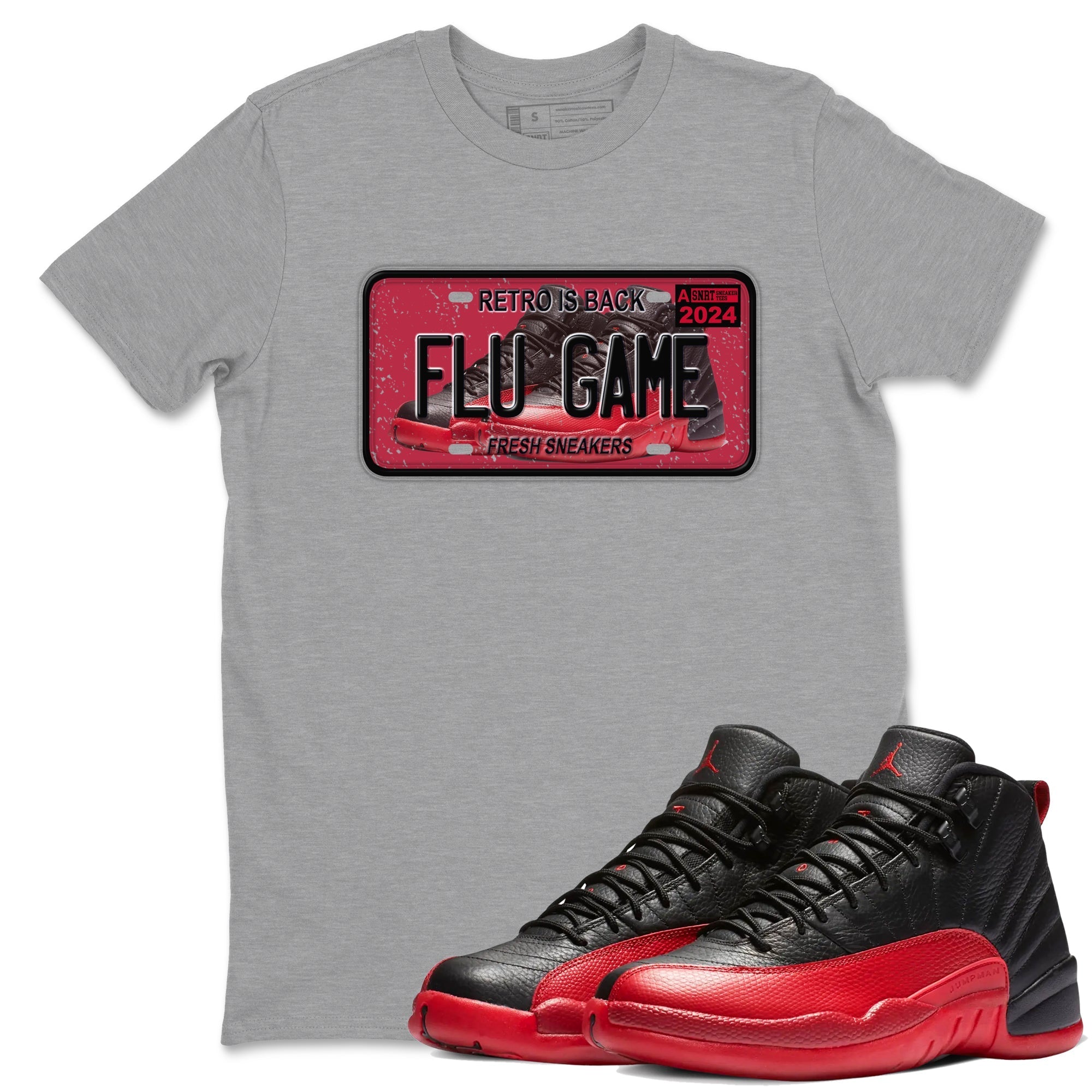 snkmatch Plate snkmatch Tees - Air Jordan 12 Flu Game
