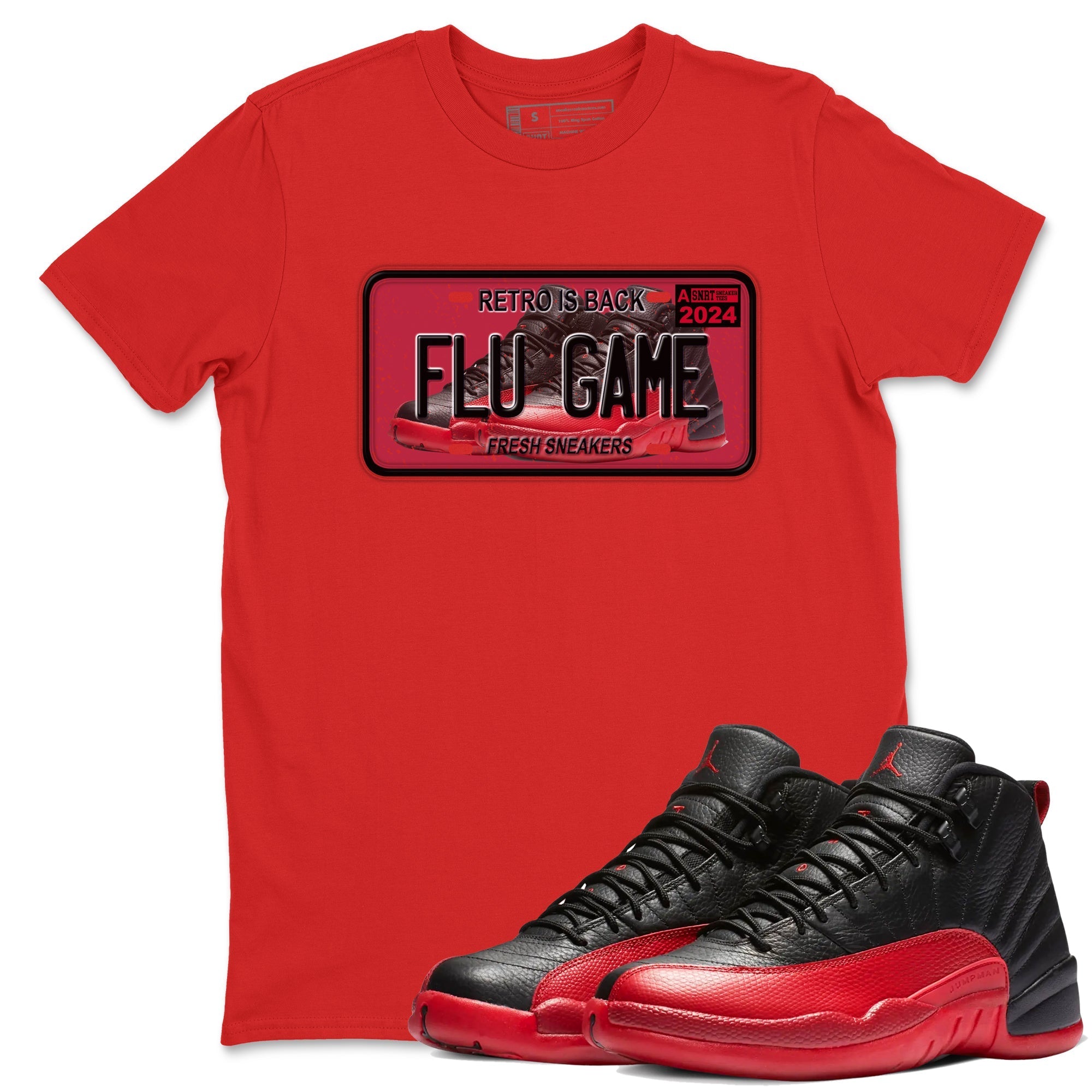 snkmatch Plate snkmatch Tees - Air Jordan 12 Flu Game
