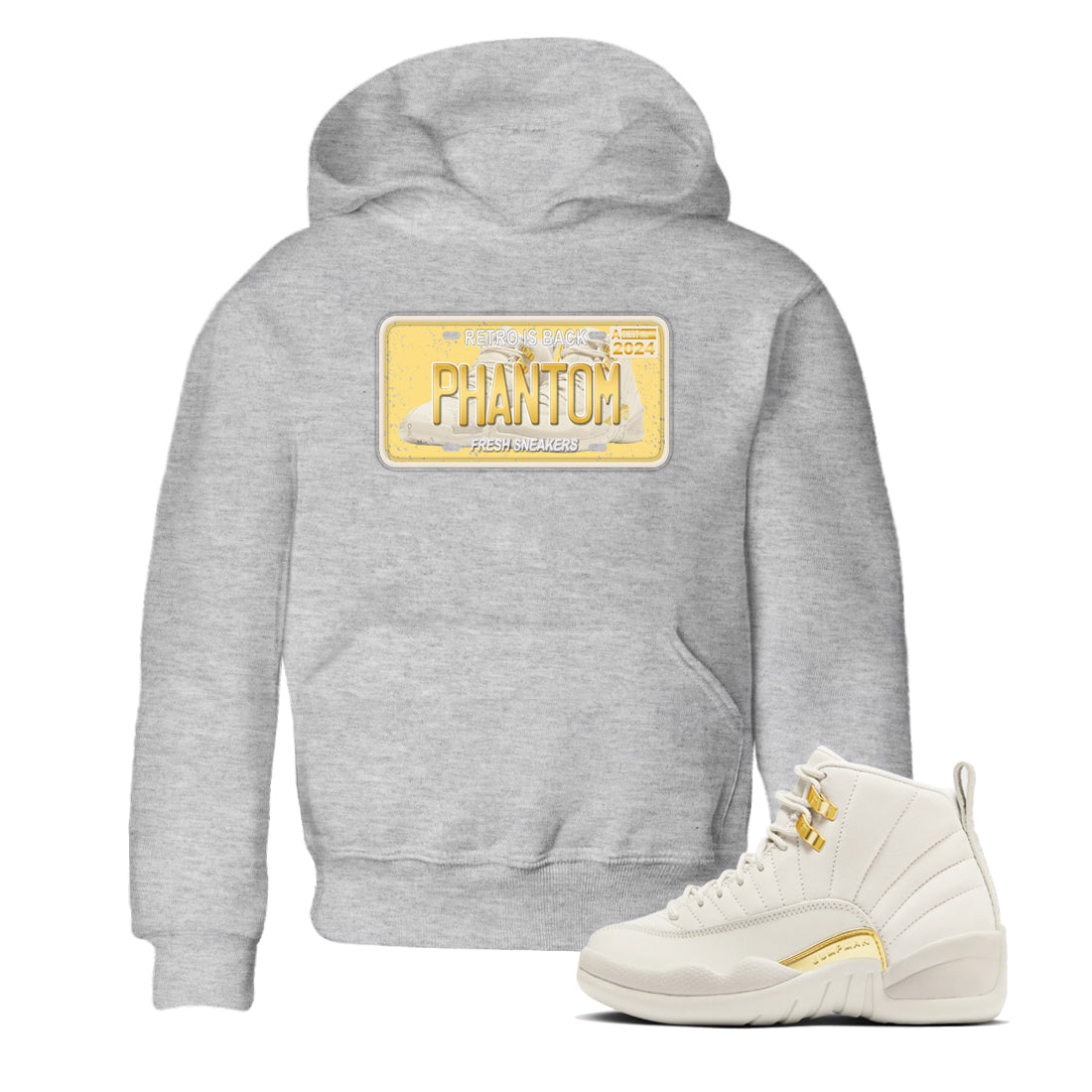 snkmatch Plate snkmatch Tees Kids - Air Jordan 12 Phantom