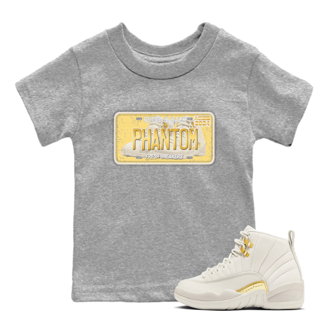 snkmatch Plate snkmatch Tees Kids - Air Jordan 12 Phantom