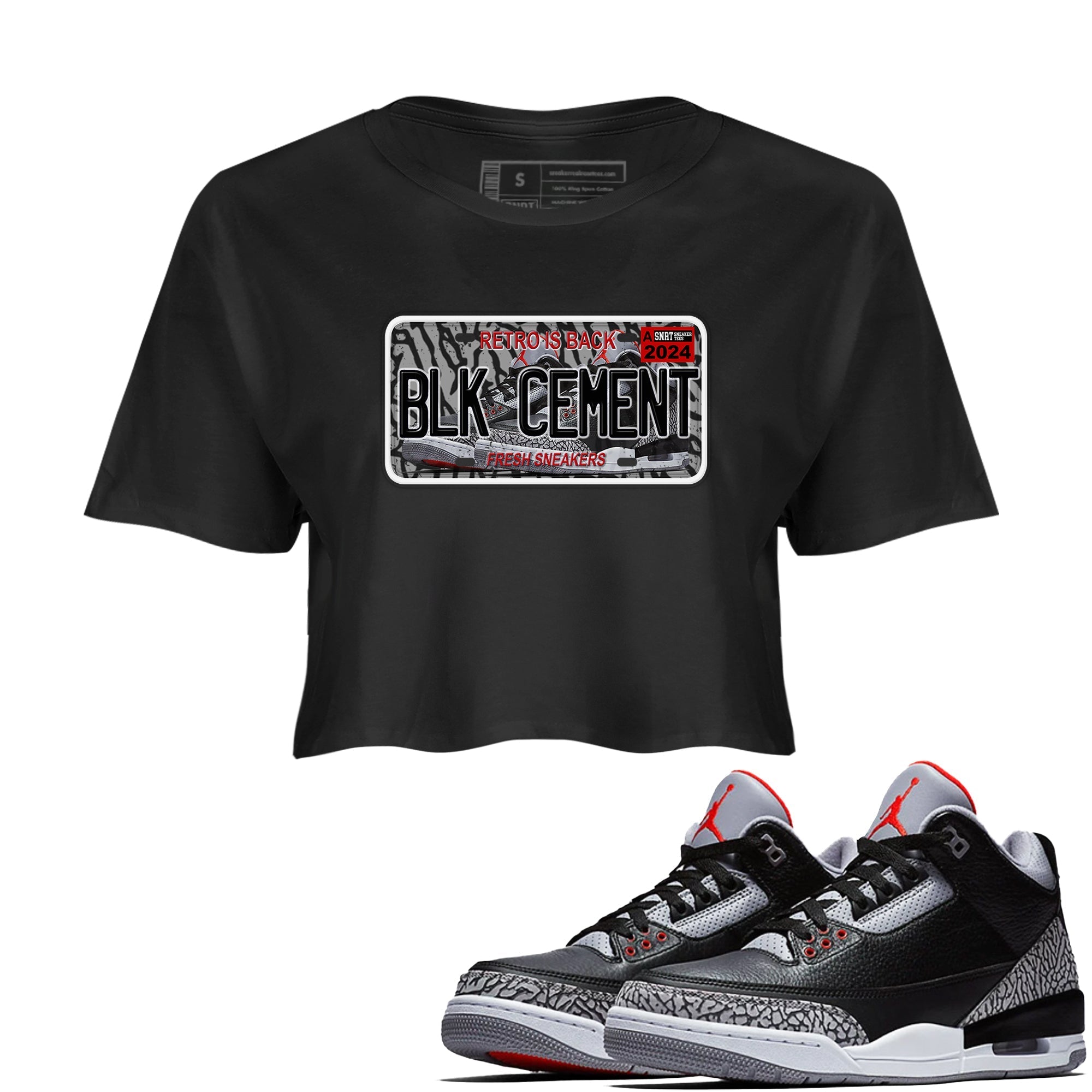 snkmatch Plate snkmatch Women's Top - Air Jordan 3 Black Cement