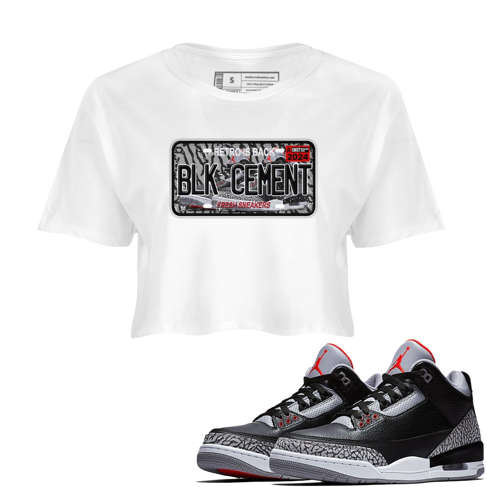 snkmatch Plate snkmatch Women's Top - Air Jordan 3 Black Cement